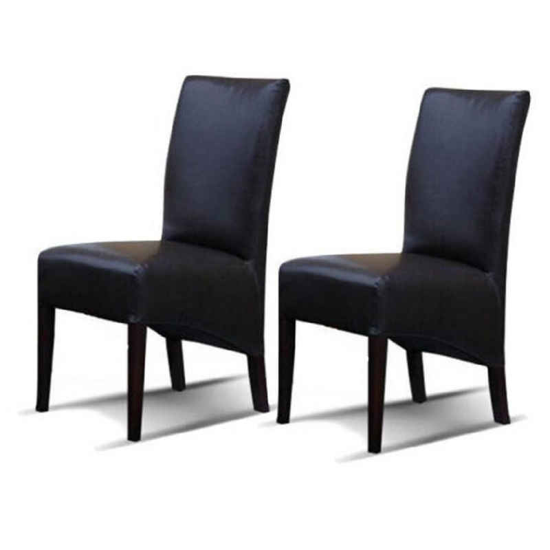 JVmoebel Stuhl Lehnstuhl Leder 2x Stühle Lederstuhl Designer BEVELED 98 Sofort (2 St)