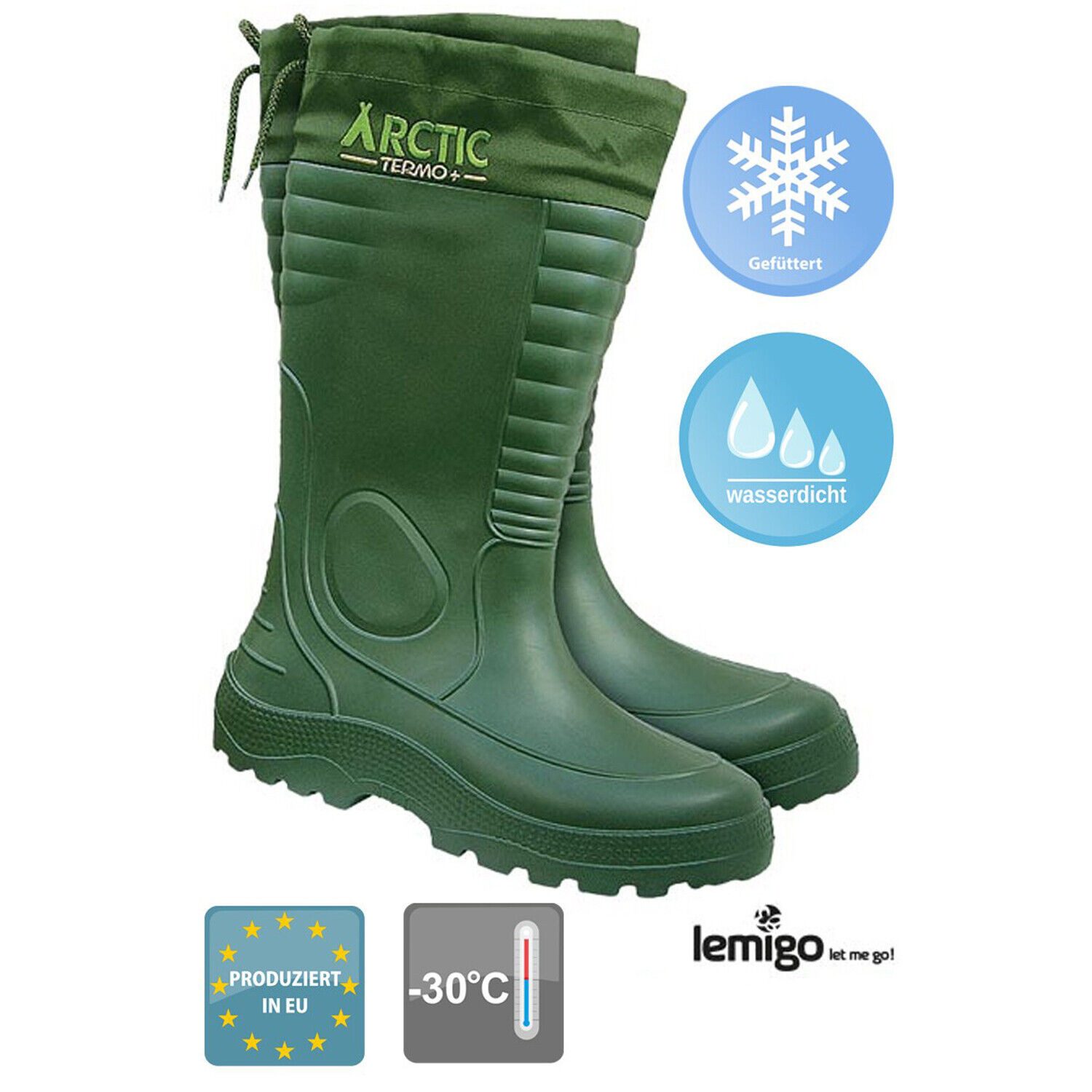 Lemigo Winterstiefel Winterschuhe Gummistiefel Gefüttert Arbeitsstiefel Gummistiefel