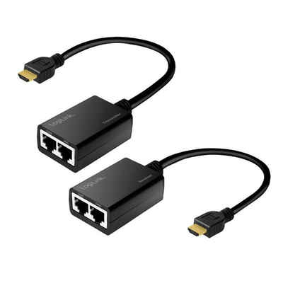 LogiLink HD0021 HDMI-Kabel, HDMI-Extender-Set über LAN 30 m, 1080p/60 Hz, Pigtail 0,3 m