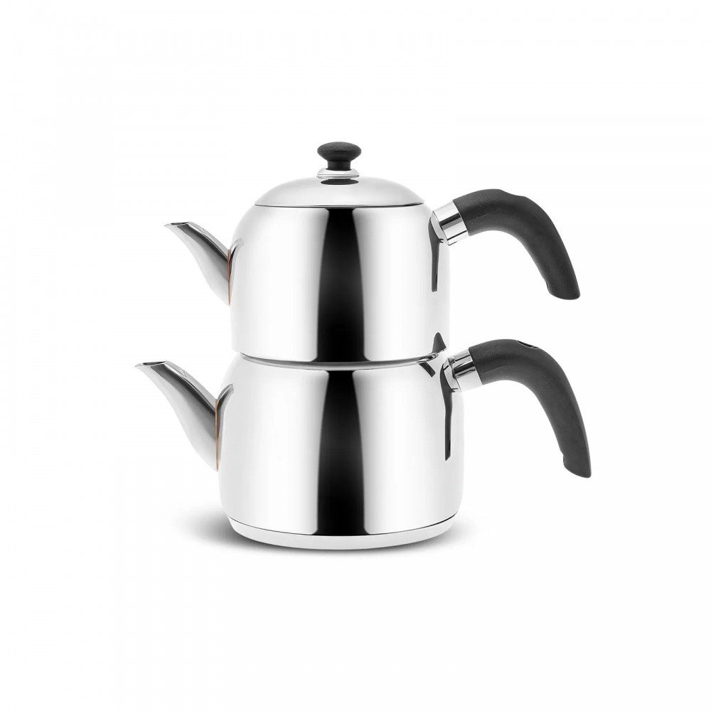 Karaca Teekanne Karaca Edge Mini Edelstahl-Teekannen-Set, 2.1L, Induktionsgeeignet