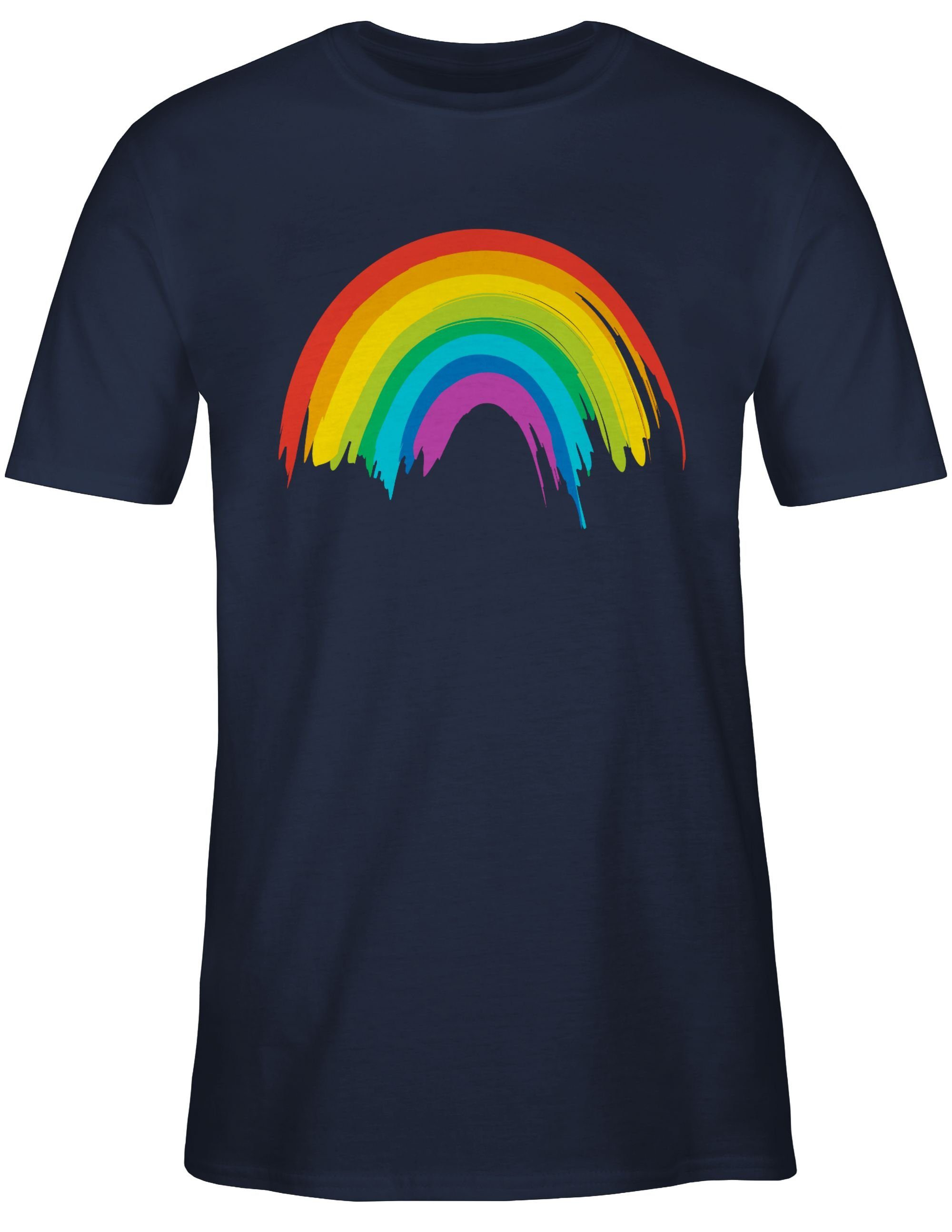 Shirtracer T-Shirt Regenbogen LGBT & Navy 2 LGBT LGBTQ Kleidung Blau