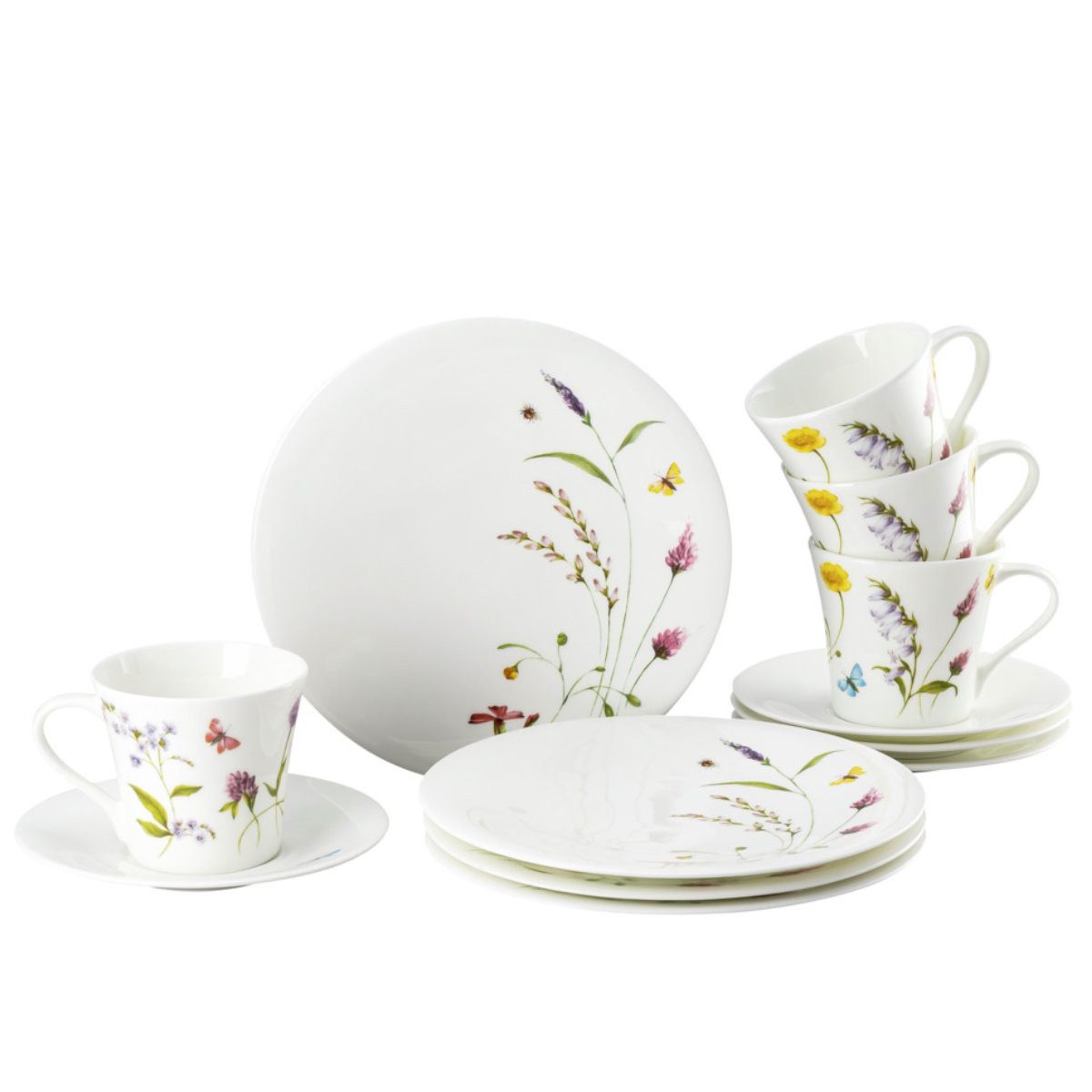 Hutschenreuther Kaffeeservice Nora Spring Vibes, Bone China, Porzellan, 12-tlg.