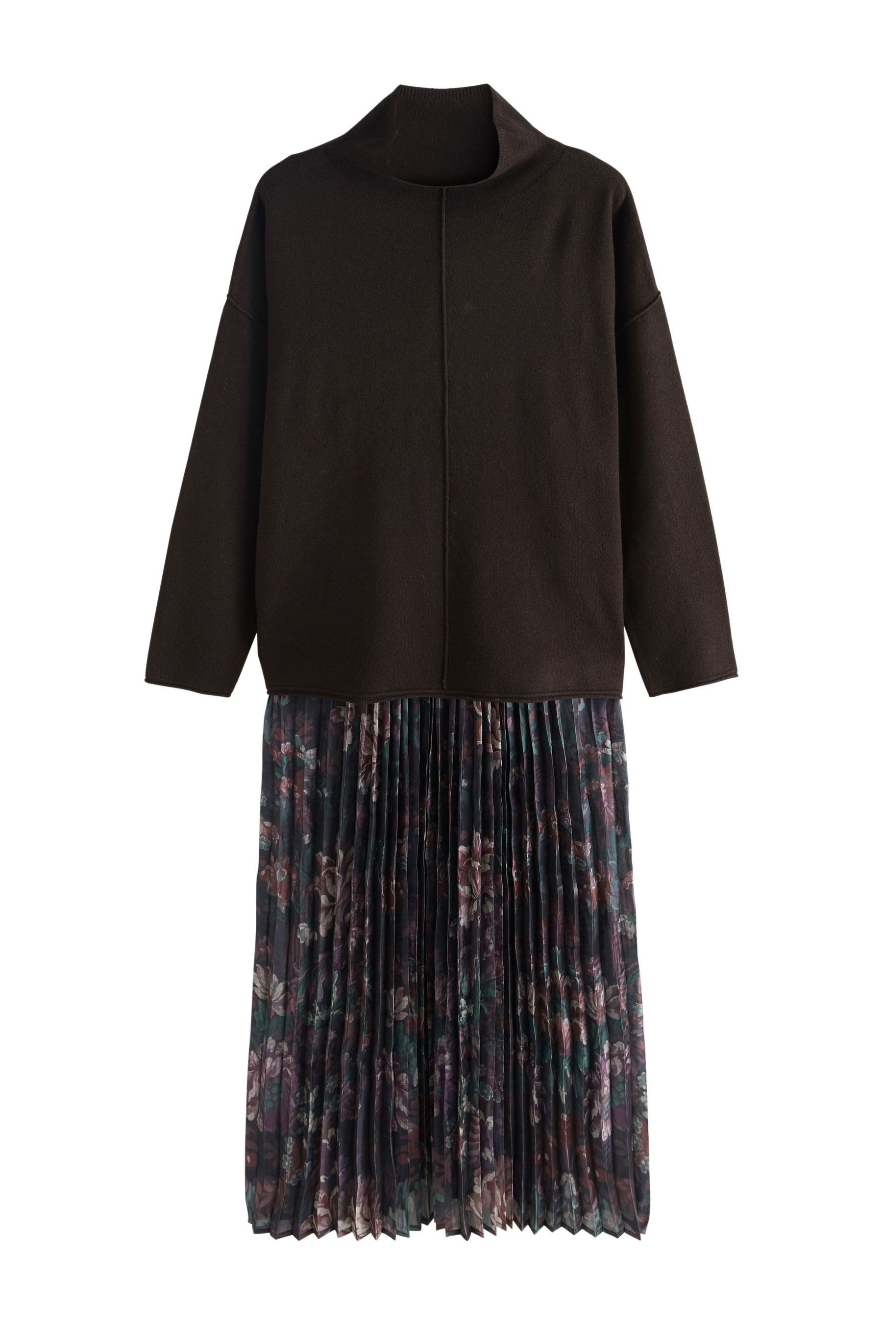 Next Midikleid 2-in-1 Strickpullover mit Faltenrock in Midilänge (2-tlg) günstig online kaufen