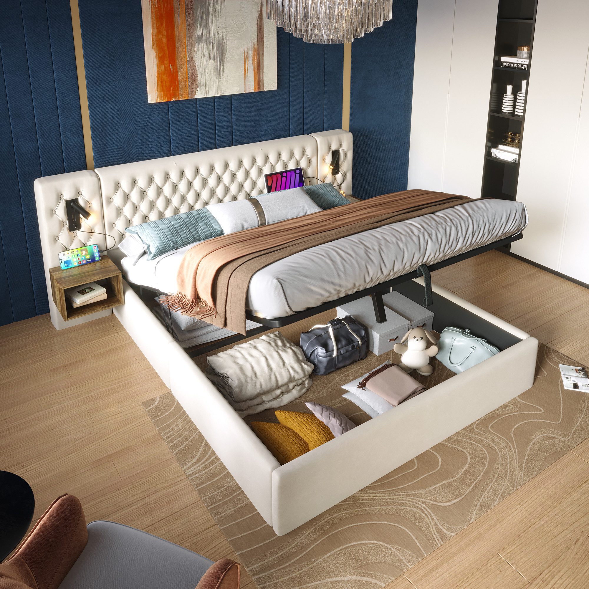 REDOM Polsterbett Bettanlage Schlafzimmer Komplett Set günstig online kaufen