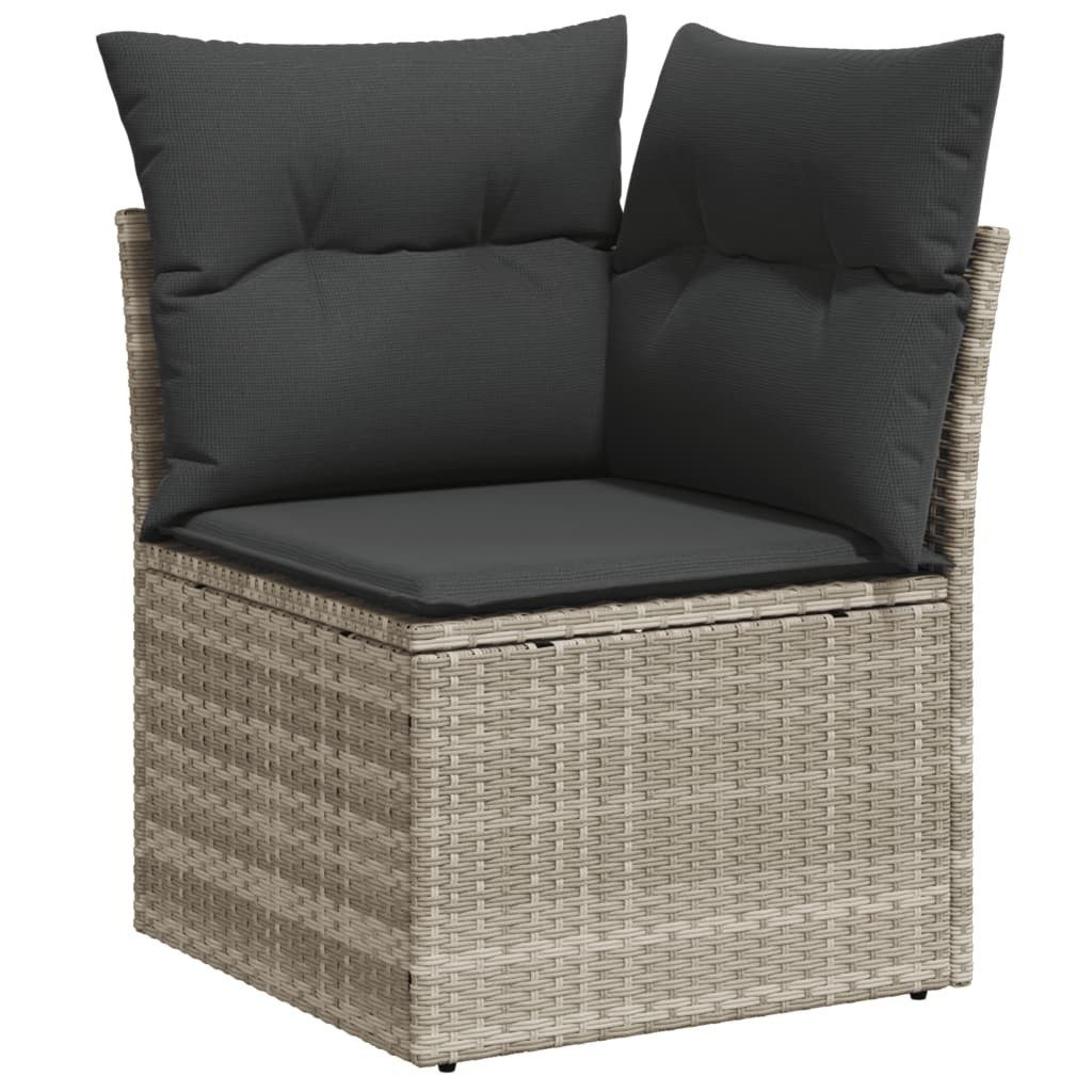 vidaXL Loungesofa Garten-Ecksofa mit Kissen Hellgrau günstig online kaufen