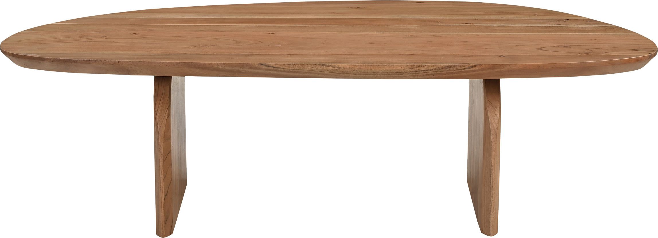 SIT Couchtisch Main aus Akazie mit Holzwangen-Gestell & Maserung, Wohnzimmertisch aus Akazie 135x76 cm mit natürlicher Maserung