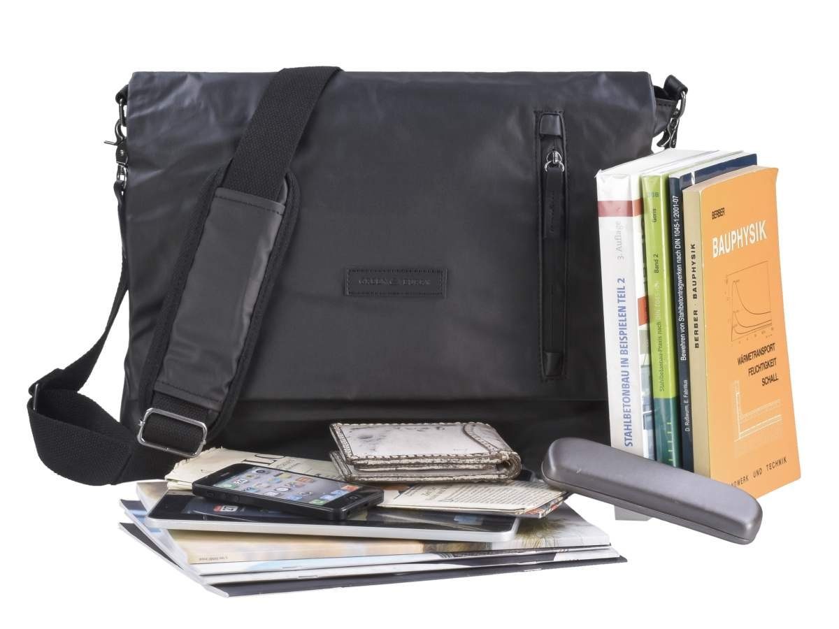 Greenburry Umhängetasche Aviator Waterproof, Messenger Bag 38x30cm, Schultertasche mit Tabletfach 31x22cm