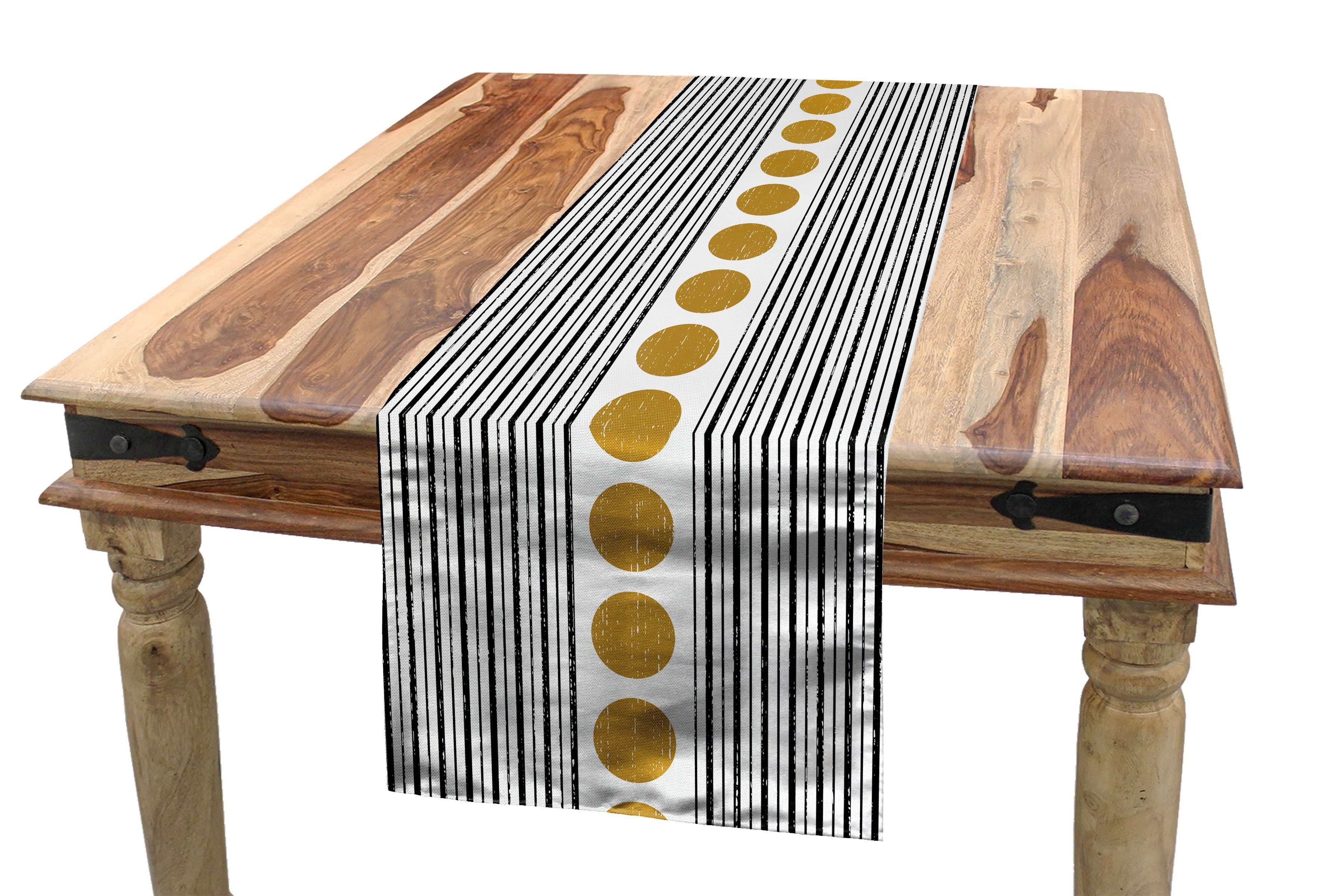 Geometrisch Grunge-Effekt Abakuhaus Dekorativer Esszimmer Tischläufer Tischläufer, Rechteckiger Küche Kreise