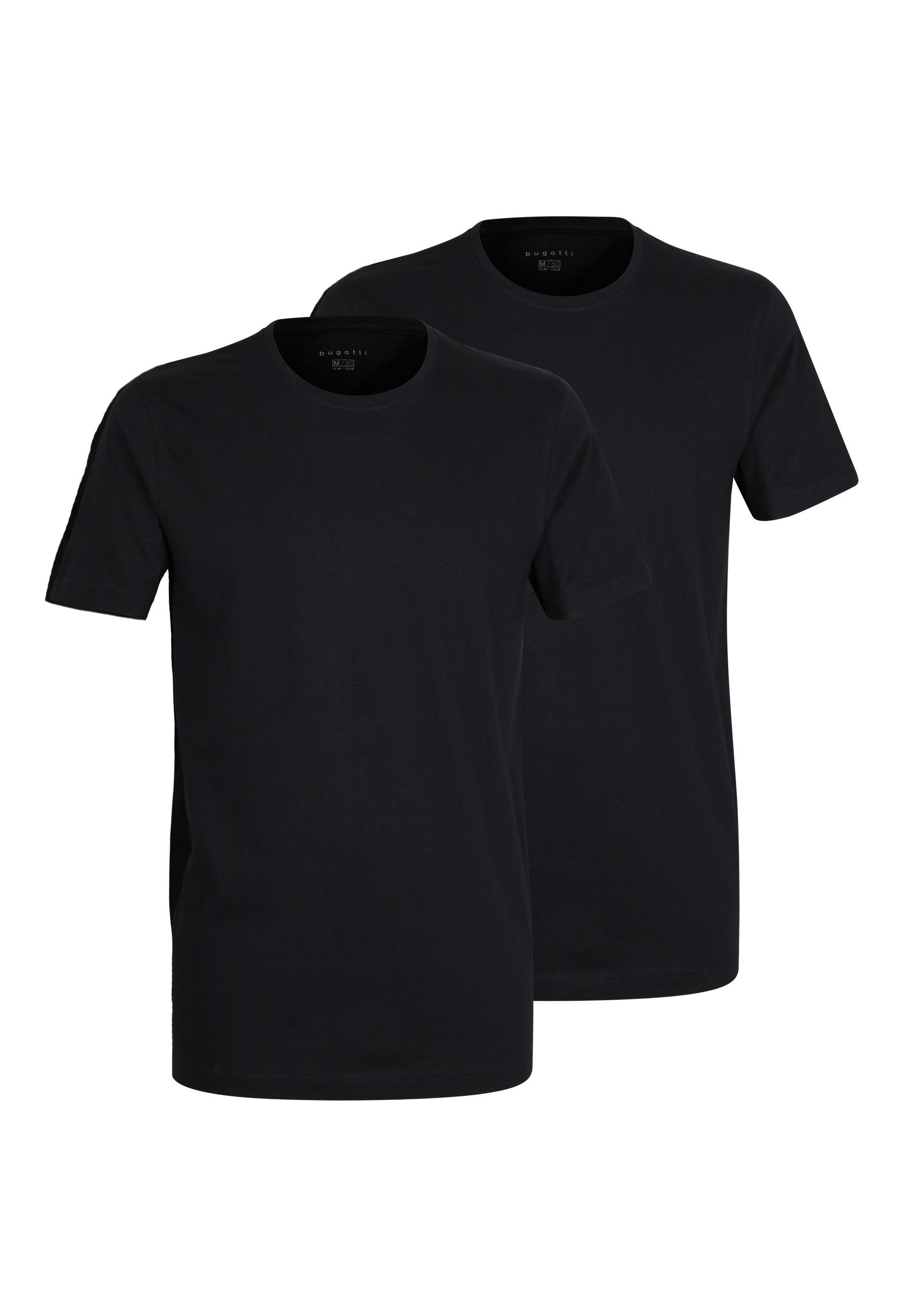 bugatti T-Shirt Bari (2er Pack) Rundhalsausschnitt, Kurzarm, basic, Baumwolle, weich, bequem