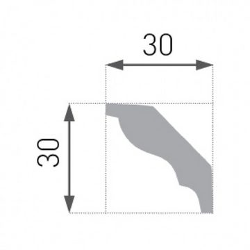 PROVISTON Stuckleiste Polystyrol, 30 x 30 x 2000 mm, Weiß, Deckenleiste