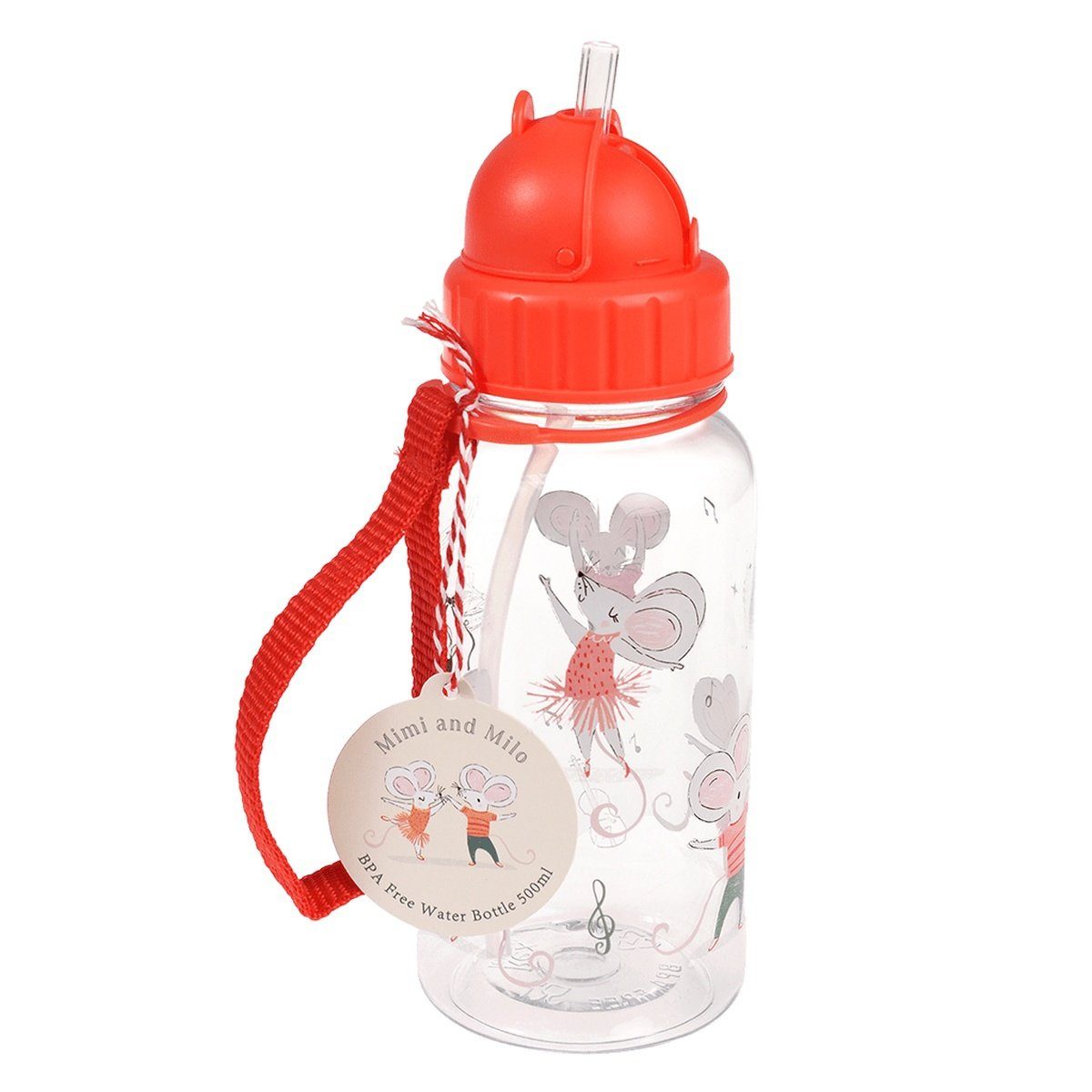 Rex London Trinkflasche Kinder Trinkflasche 500 ml mit Trinkhalm H 19 cm Ø 7 cm