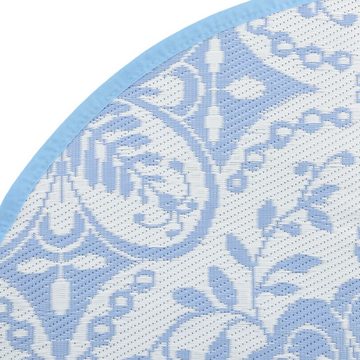 Teppich Outdoor-Teppich Babyblau Ø160 cm Kunststoff Polypropylen, vidaXL, Höhe: 0 mm