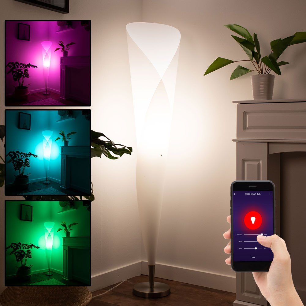 GLOBO LIGHTING LED Stehlampe, Leuchtmittel inklusive, Kaltweiß, Warmweiß, Neutralweiß, Tageslichtweiß, Farbwechsel, LED Stehleuchte Smart Standlampe RGB Beleuchtung App-Funktion