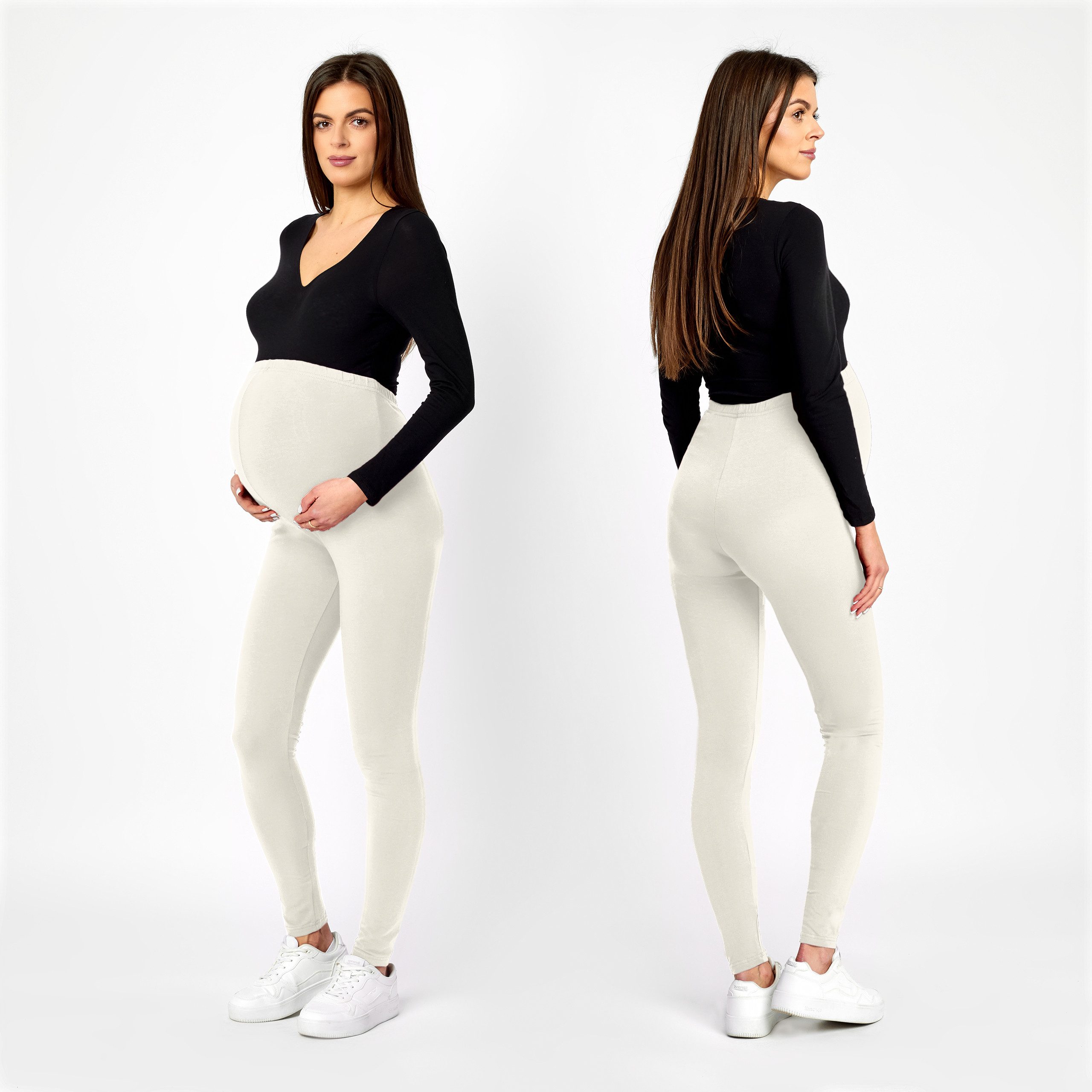 Be Mammy Umstandsleggings Lange Umstandshose aus Viskose BE-02 (1-tlg) elastischer Bund