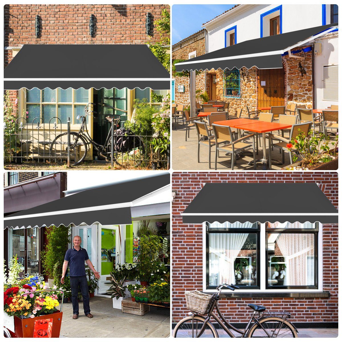 COSTWAY Gelenkarmmarkise 300x250cm mit Handkurbel, für günstig online kaufen