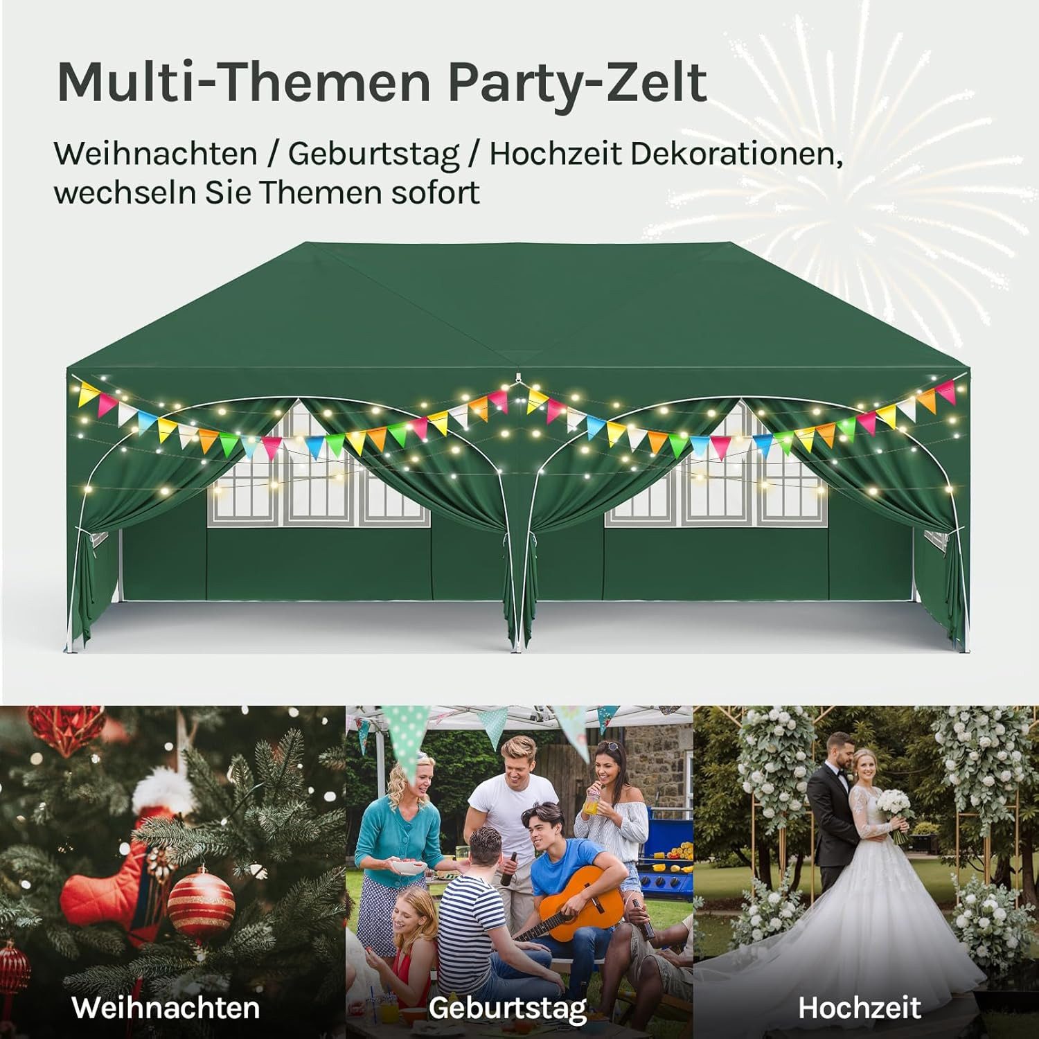Woltu Pavillon, mit 2 Seitenteilen, 3x6 günstig online kaufen