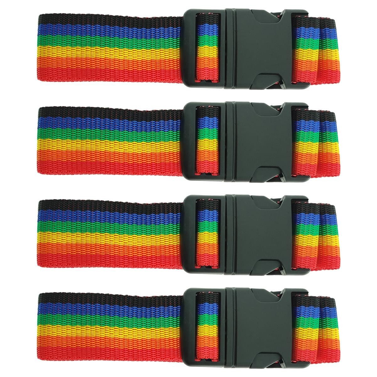 varivendo Koffergurt Koffergurt 183 x 3,5 cm 4 x bunt, (Stück, 4-tlg., Koffergurte), Gepäckgurt Kofferband Koffergürtel Gurt Kofferriemen
