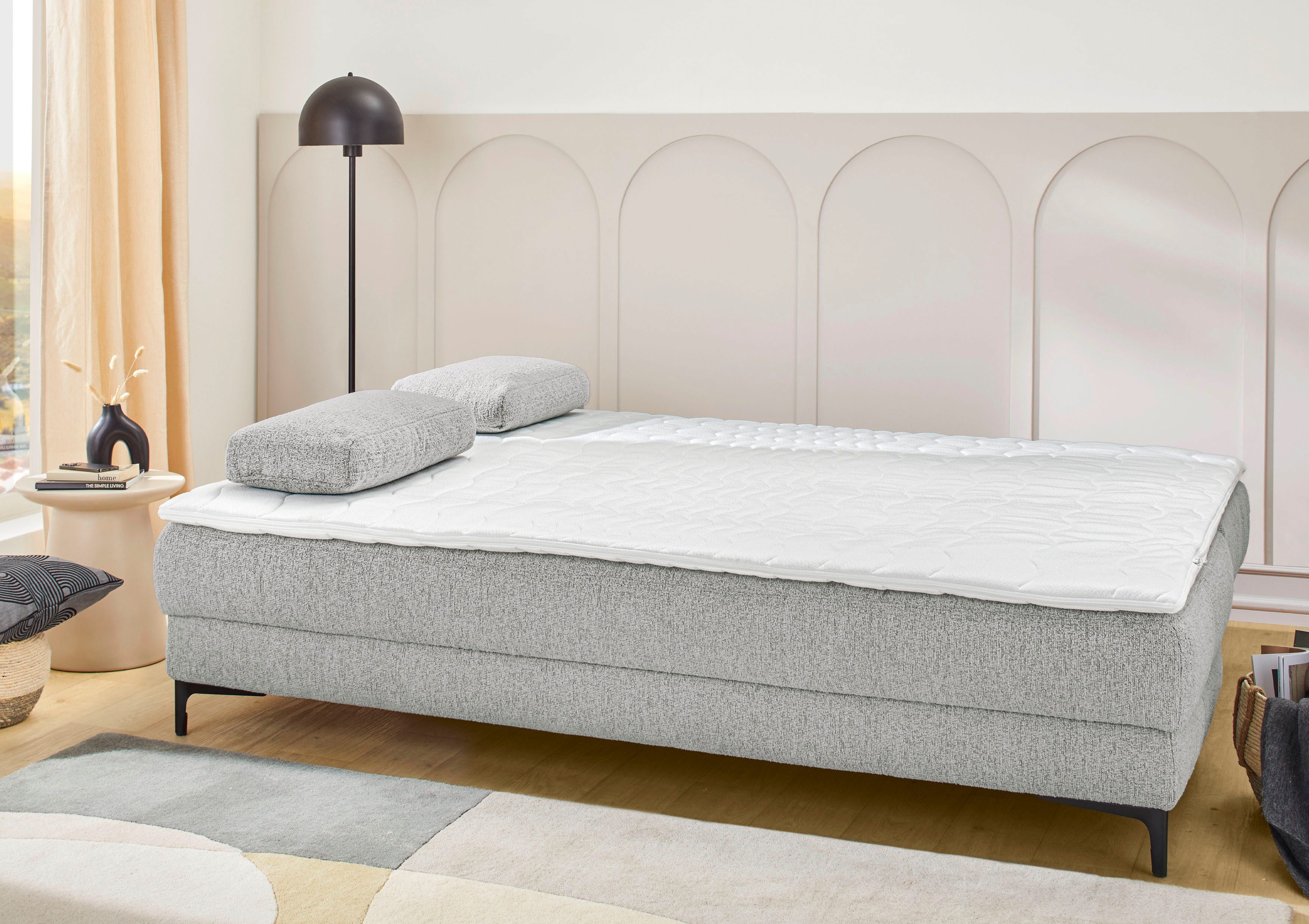 Jockenhöfer Gruppe Schlafsofa Felix, B: 205 cm, Liegefl. 155x201 cm, Dauerschlafsofa, inkl. Topper, inklusive Bettfunktion und Bettkasten, Federkernpolsterung