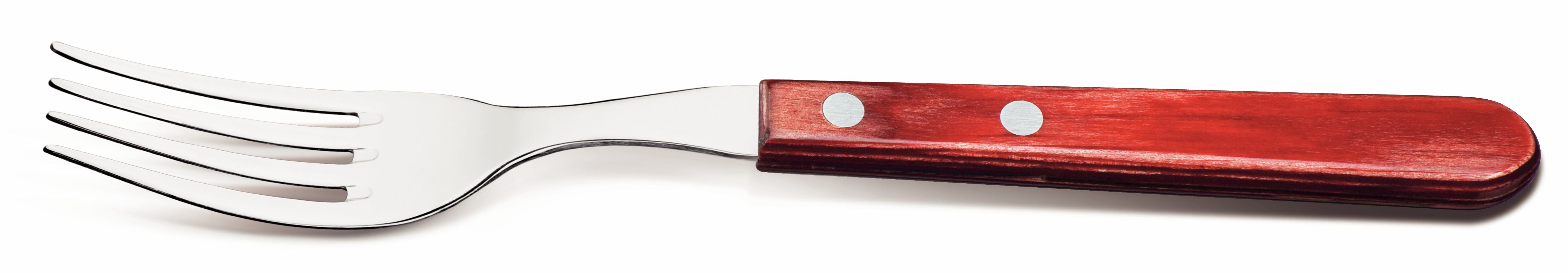 Tramontina Steakbesteck Steakgabel Jumbo - Set (6-tlg), Edelstahl, Echtholzgriff, rostfreier Edelstahl, spülmaschinenfest