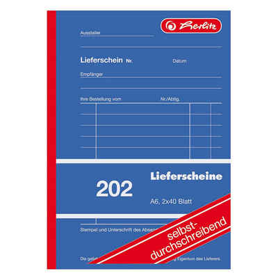 Herlitz Formularblock herlitz Formularbuch "Lieferschein 202", A6, 2 x 40 Blatt