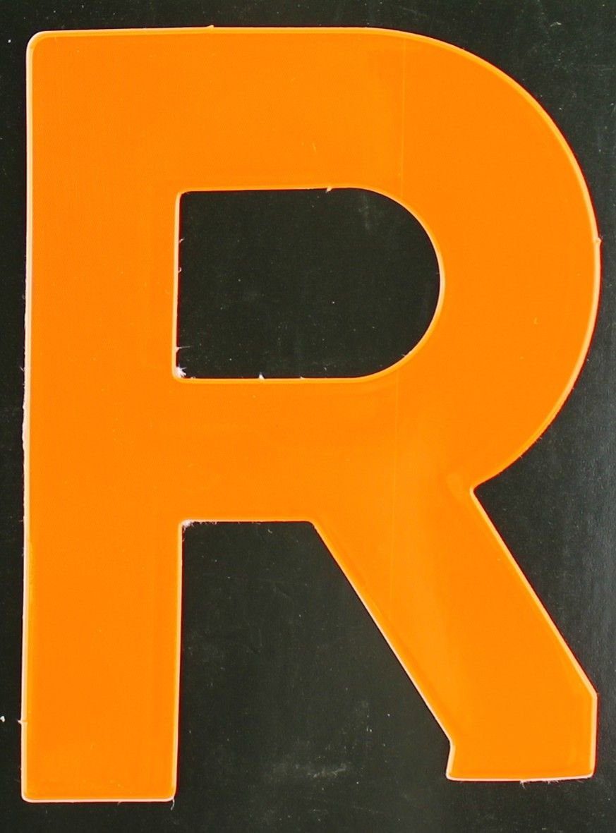 Aco Hausnummer Conacord Reflektierender Klebebuchstabe R orange R
