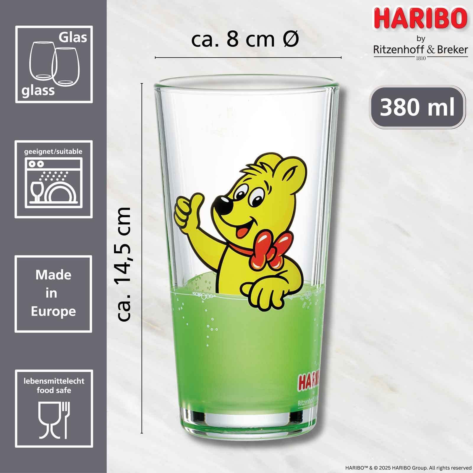 Ritzenhoff & Breker Glas Haribo Thumbs Up Trinkgläser 380 ml 6er Set, 6-tlg., Glas
