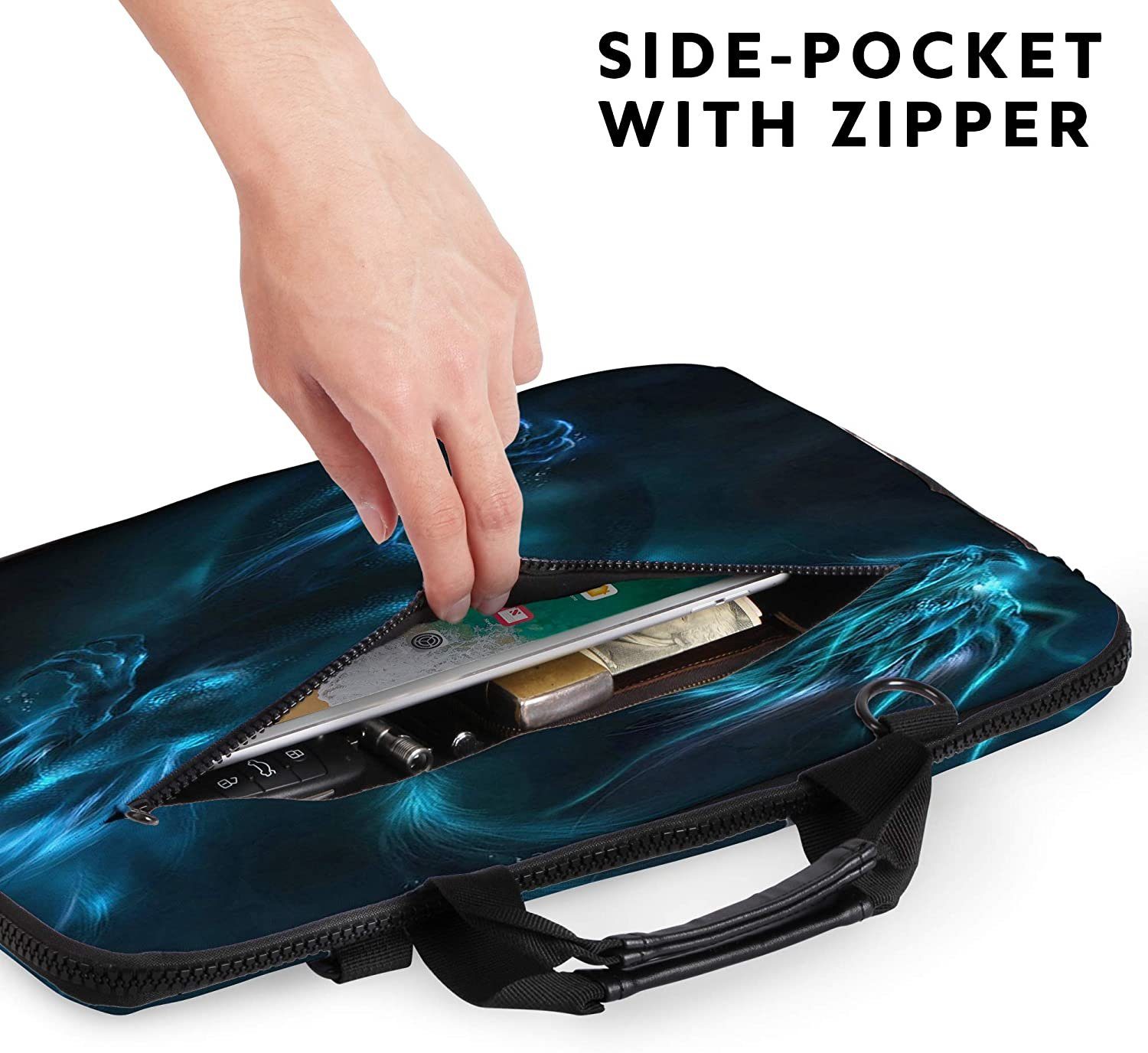 MAXLVL Laptoptasche 15.6 / 17.3 Zoll (Notebooktasche aus Canvas mit Zubehörfach), Schmutz- & Wasserabweisend