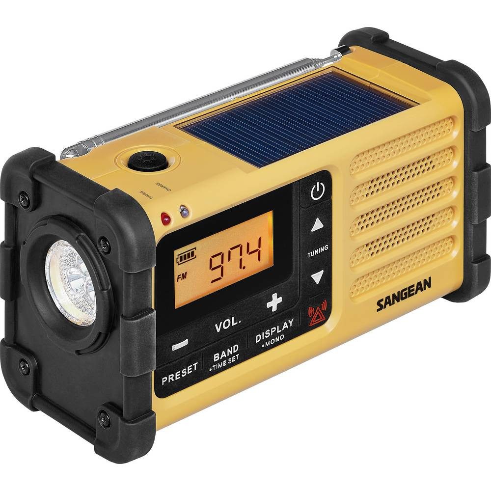 Sangean A500558 Radio (Taschenlampe, wiederaufladbar, Solarpanel)