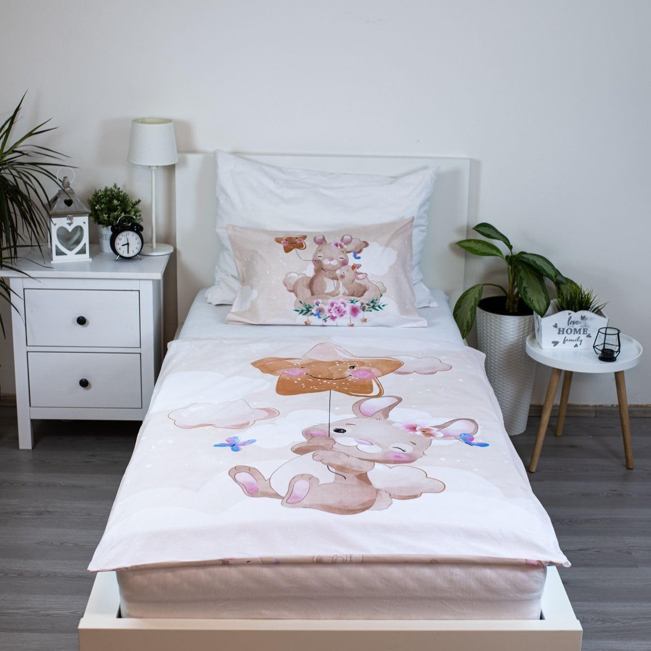 Jerry Fabrics Kinderbettwäsche Jerry Fabrics Babybettwäsche Set Bunny Star günstig online kaufen