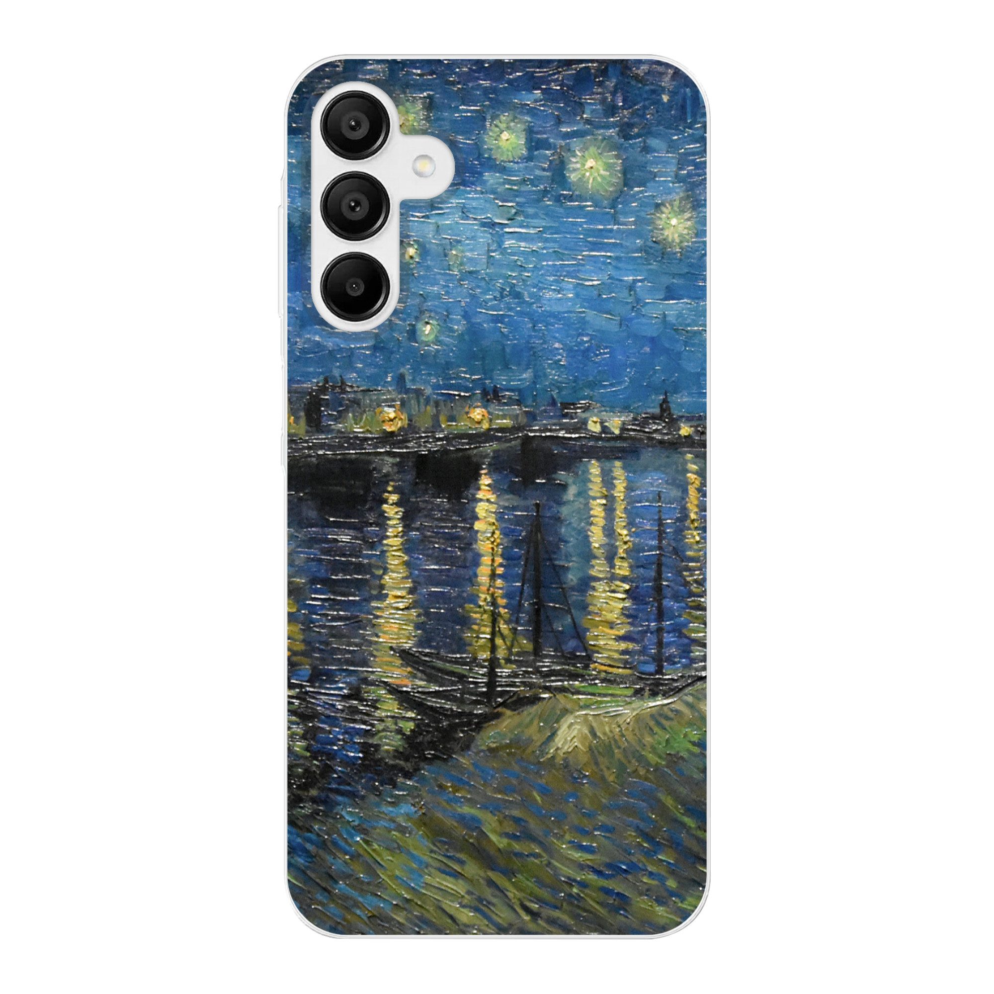 MuchoWow Handyhülle für Samsung Galaxy A15 Sternennacht über der Rhone - Van Gogh - Kunst, Smartphone-Bumper, Print, Handy Schutzhülle Dünn