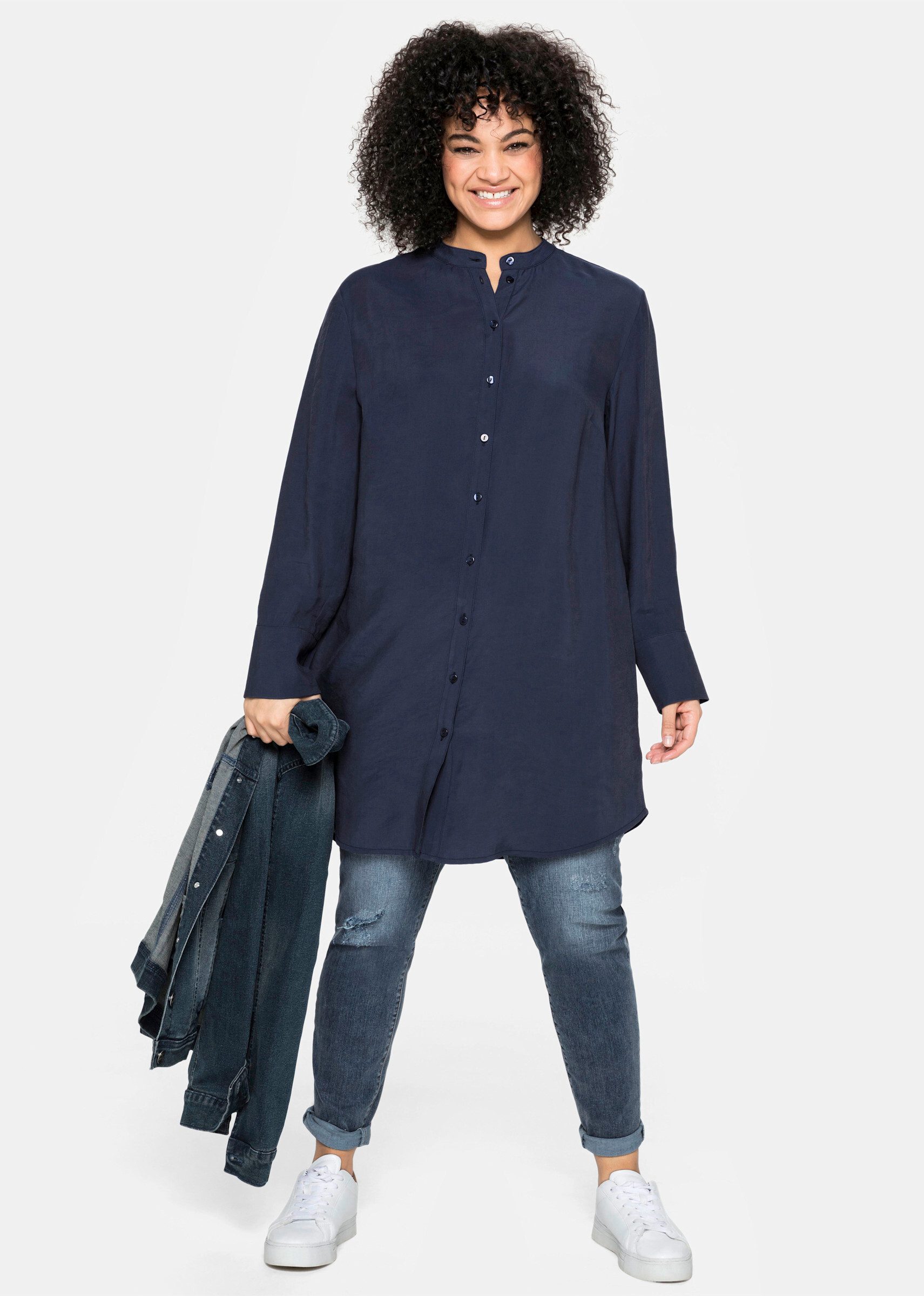 Sheego Klassische Bluse Longbluse günstig online kaufen