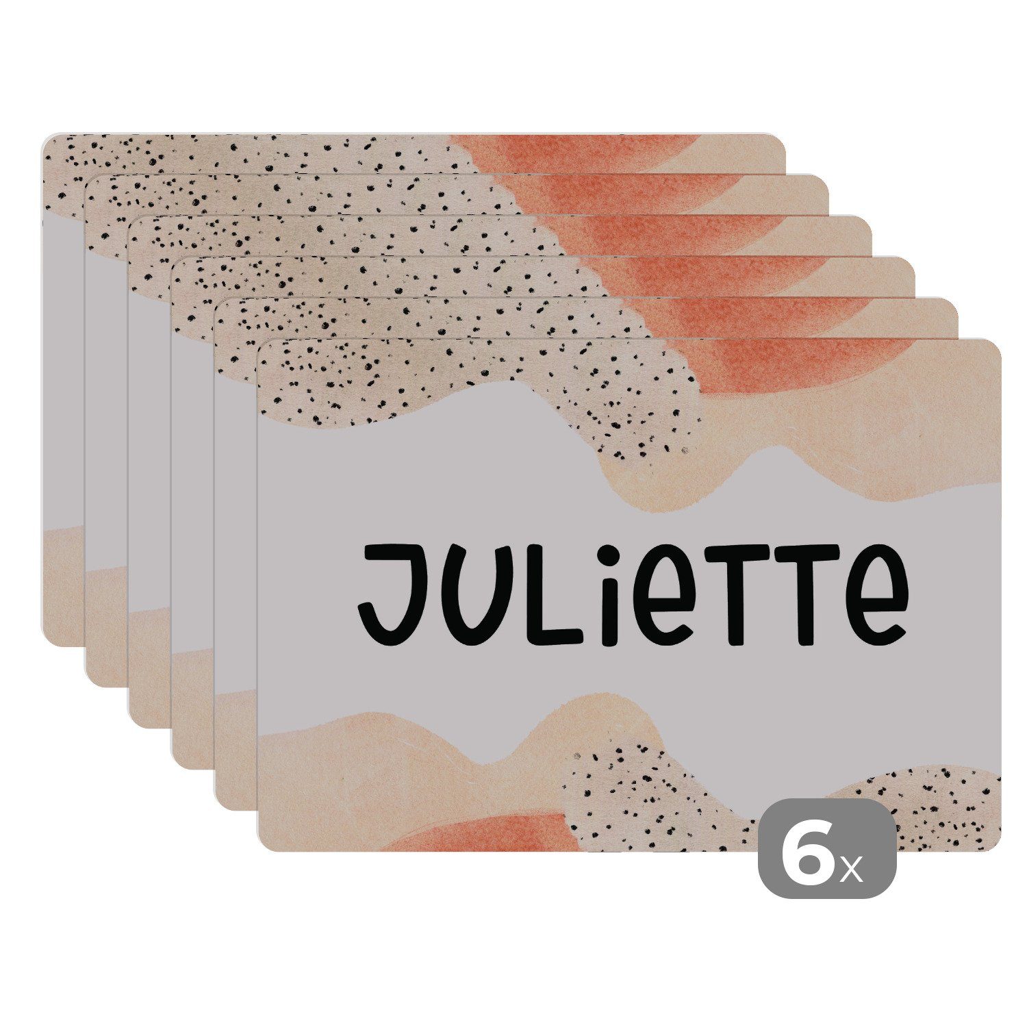 Platzset, Juliette - Pastell - Mädchen, MuchoWow, (6-St), Platzset, Platzdecken, Platzmatte, Tischmatten, Schmutzabweisend