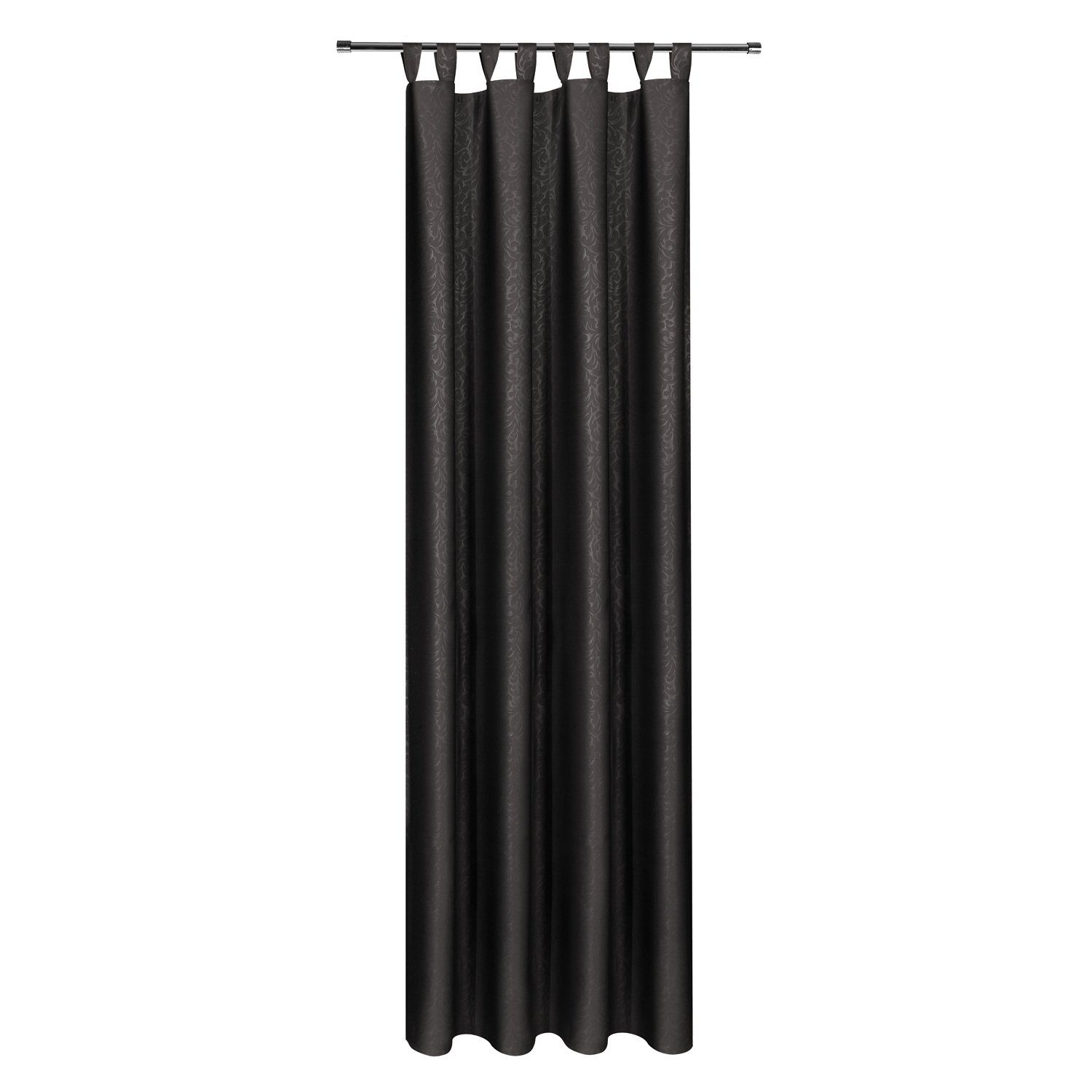 Gardine Schlaufenschal mit Prägedruck, Giantore schwarz, cm, 140x245