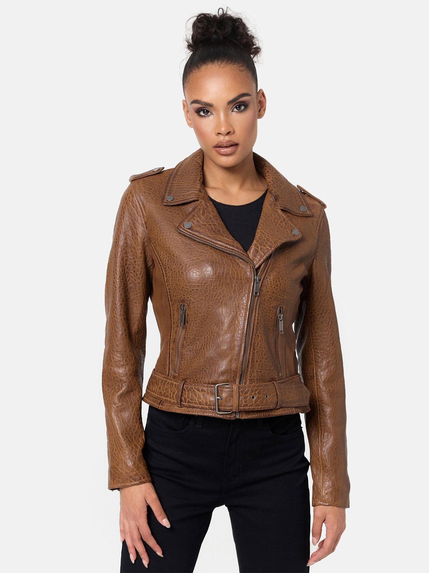 Tazzio Lederjacke F508 Biker Look mit günstig online kaufen
