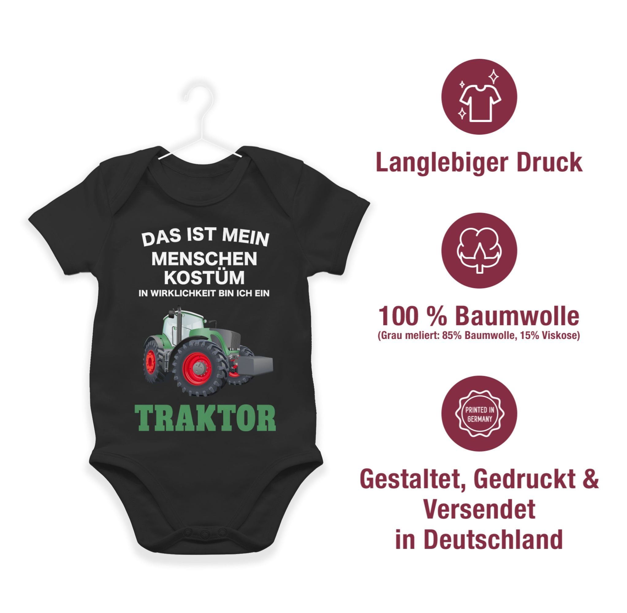 Shirtbody & Trecker Karneval 1 - Schwarz Tra Menschen mein echt Fasching ich in Traktor ist Kostüm Shirtracer bin Das ein