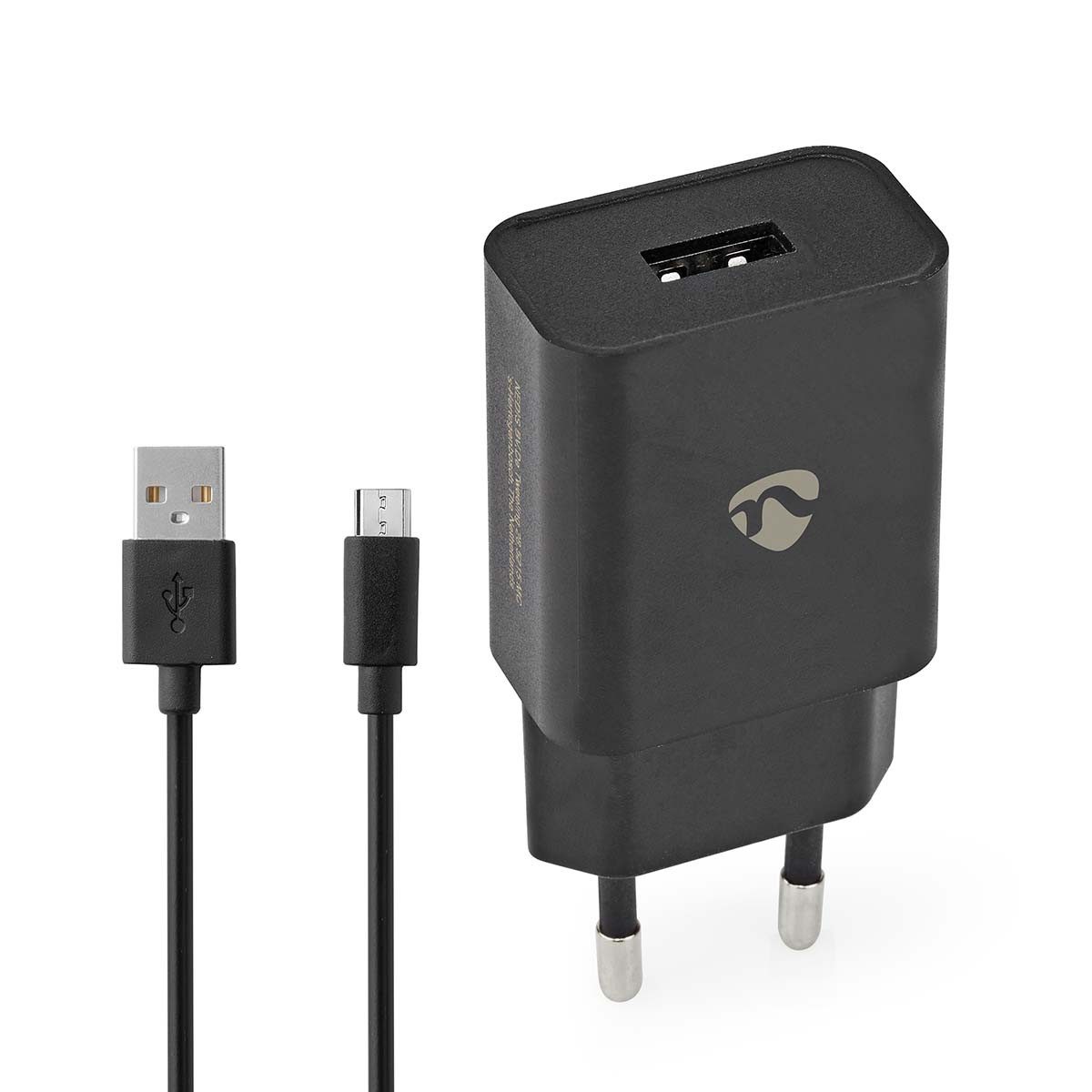 Nedis WCHAM105ABK Universal-Ladegerät (1-tlg., USB-A, Micro USB, für einfache Nutzung und flexibles Laden)