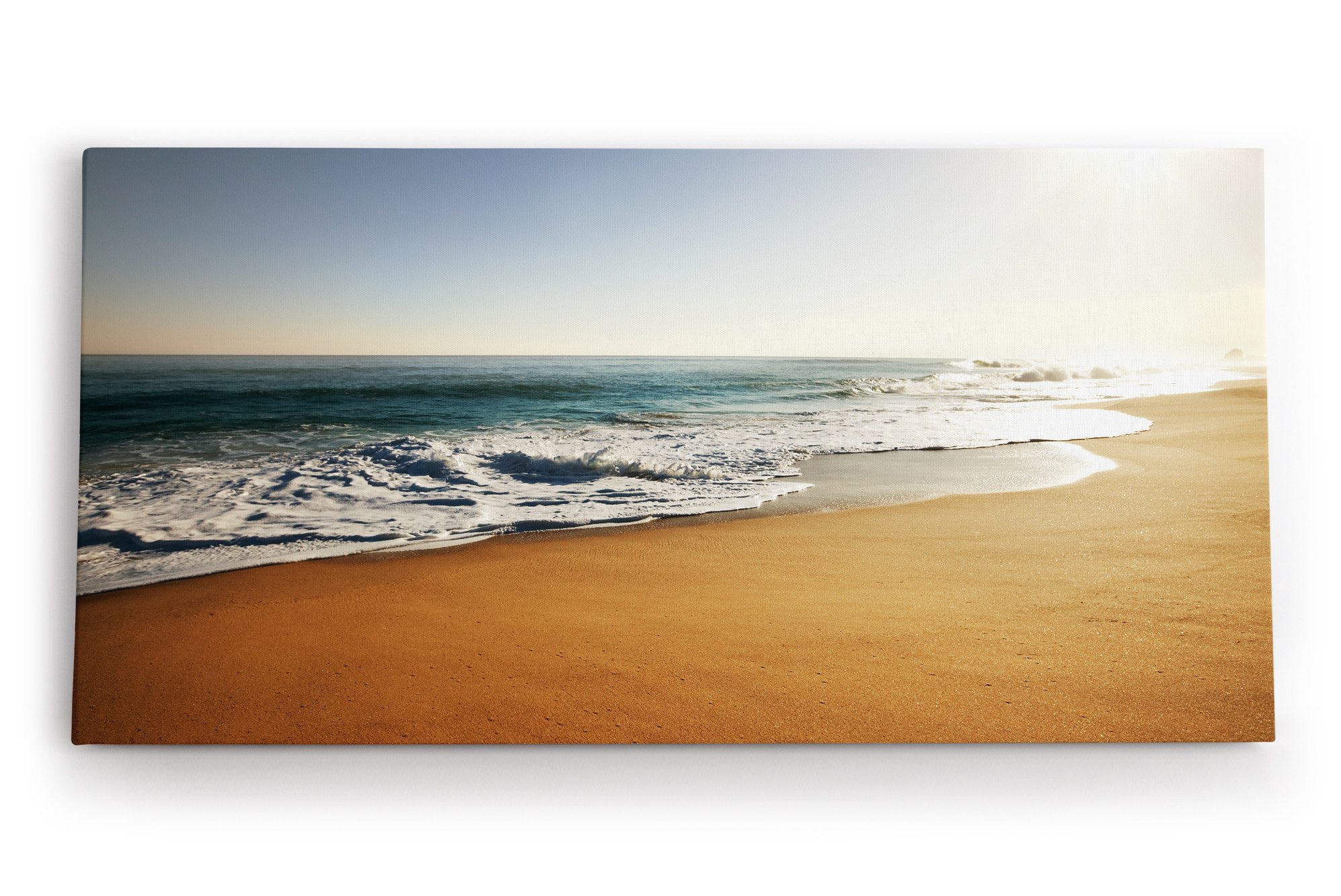 Leinwandbild Strand Sandstrand Meer Horizont Sonne Wellen