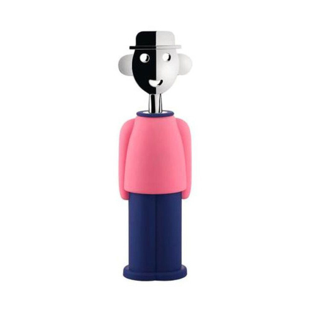 Alessi Korkenzieher Korkenzieher Alessandro M. 21 cm rosa/blau, Korkenzieher Alessandro M., Ø6cm, thermoplastisches Harz, klar