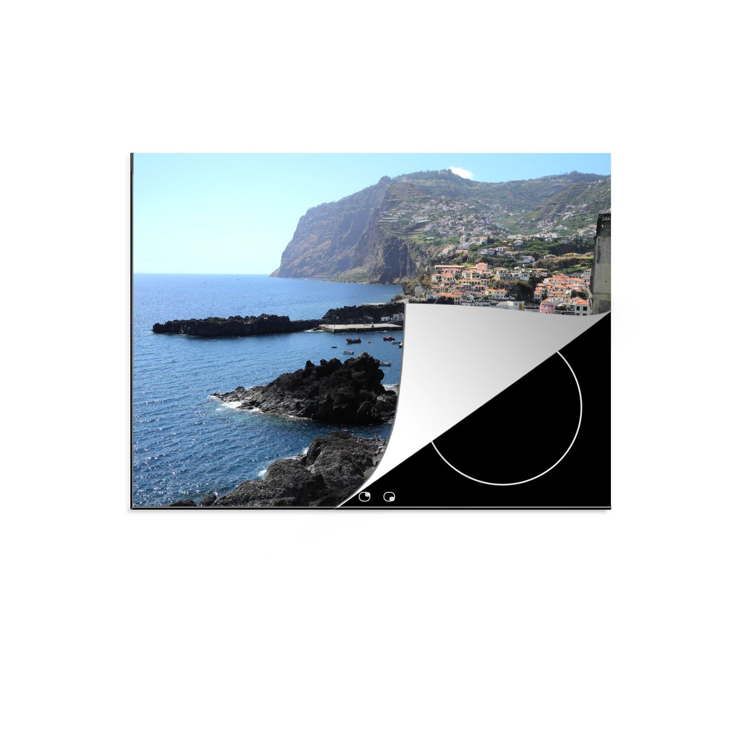 Herdblende-/Abdeckplatte von cm, an Verschiedene Felsformationen Madeira, (1 Mobile der Küste MuchoWow Ceranfeldabdeckung nutzbar, 70x52 Arbeitsfläche tlg), Vinyl,