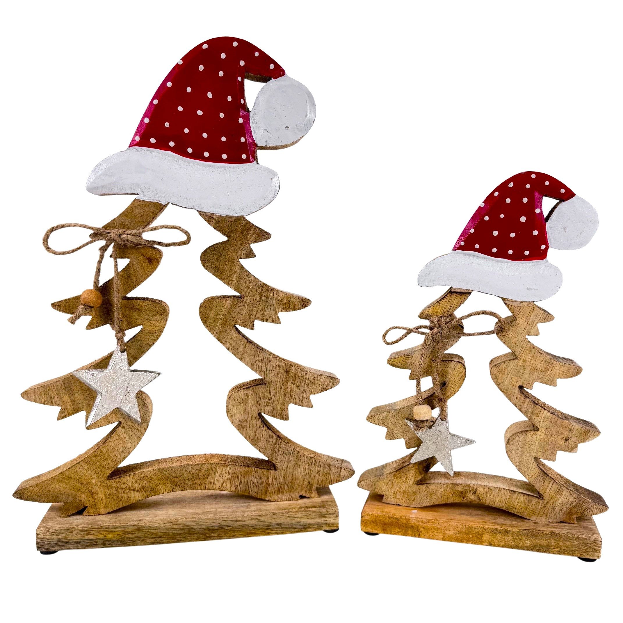 Online-Fuchs Weihnachtsfigur - 2er Set Weihnachtsbaum aus Mangoholz - moder günstig online kaufen
