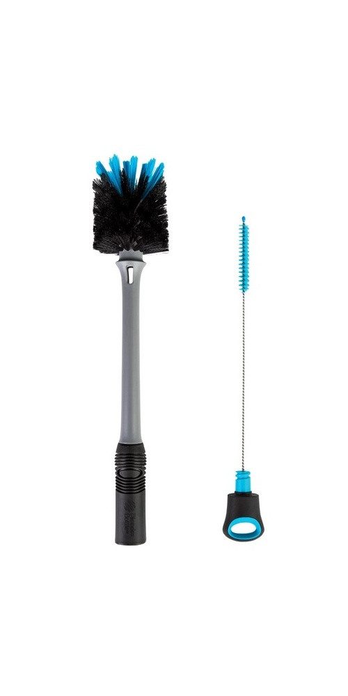 BlenderBottle Trinkflasche Reinigungsbürste 2in1 Bootle Brush - grau/blau