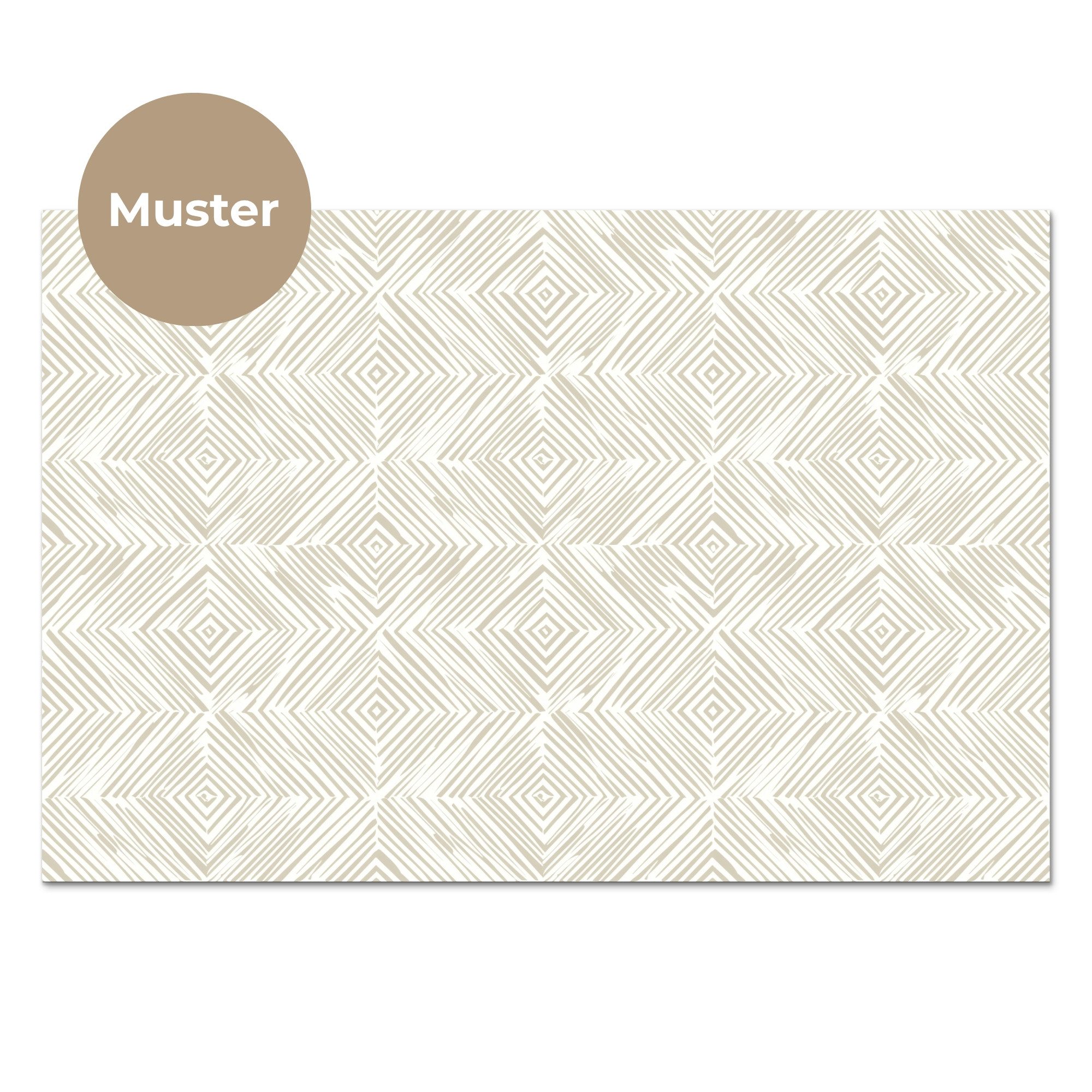 KitchenYeah Küchenrückwand Muster selbstklebend (keine Folie) Abstrakt - Diamanten - Beige, (1-tlg), Spritzschutz, Küche, Rückwand, Küchenwand, Küchenfront, 30x20 cm