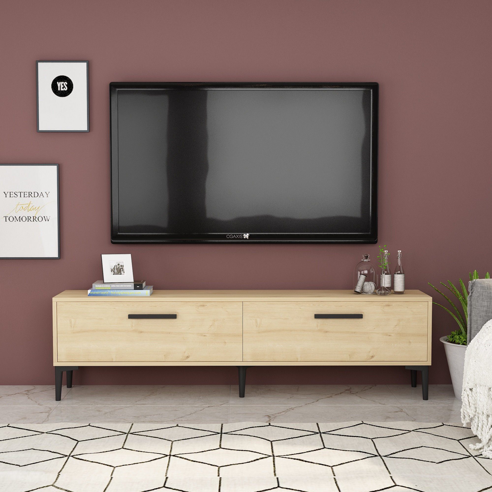 Skye Decor TV-Schrank Schränke, 45x150x29,6 cm, 100% Melaminbeschichtete Partikelplatte | TV-Schränke