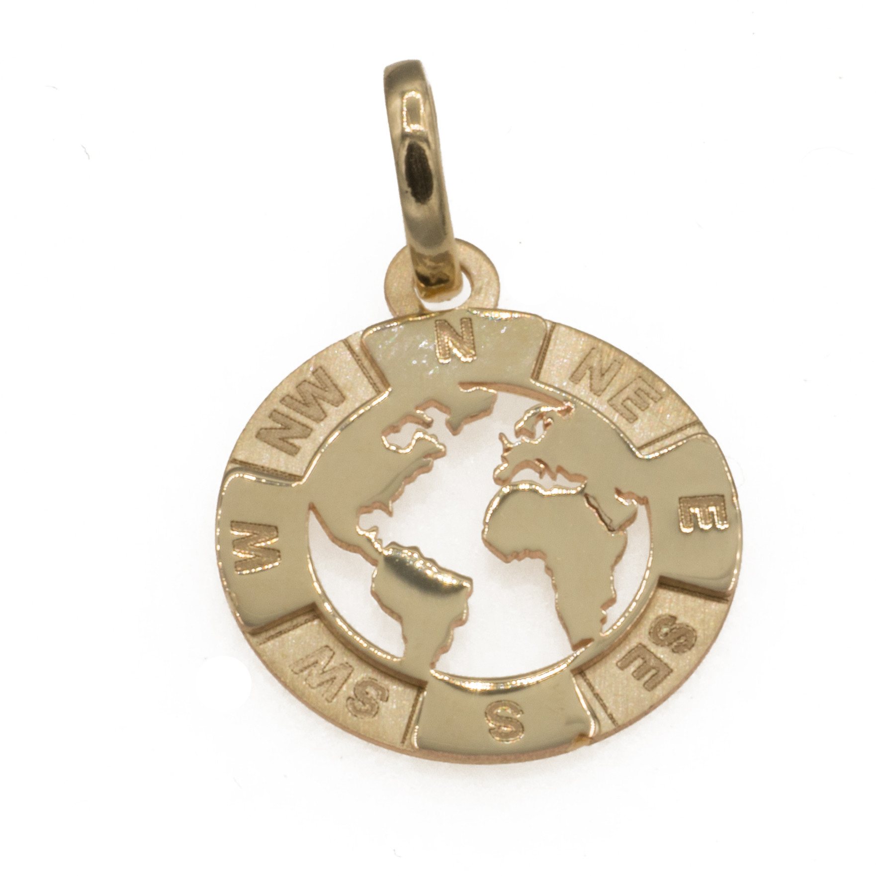 Valentinstagsgeschenk Bella Carina Kettenanhänger Herren Schmuck Anhänger Kompass Windrose 585 Gold 14 Karat, 585 Gold