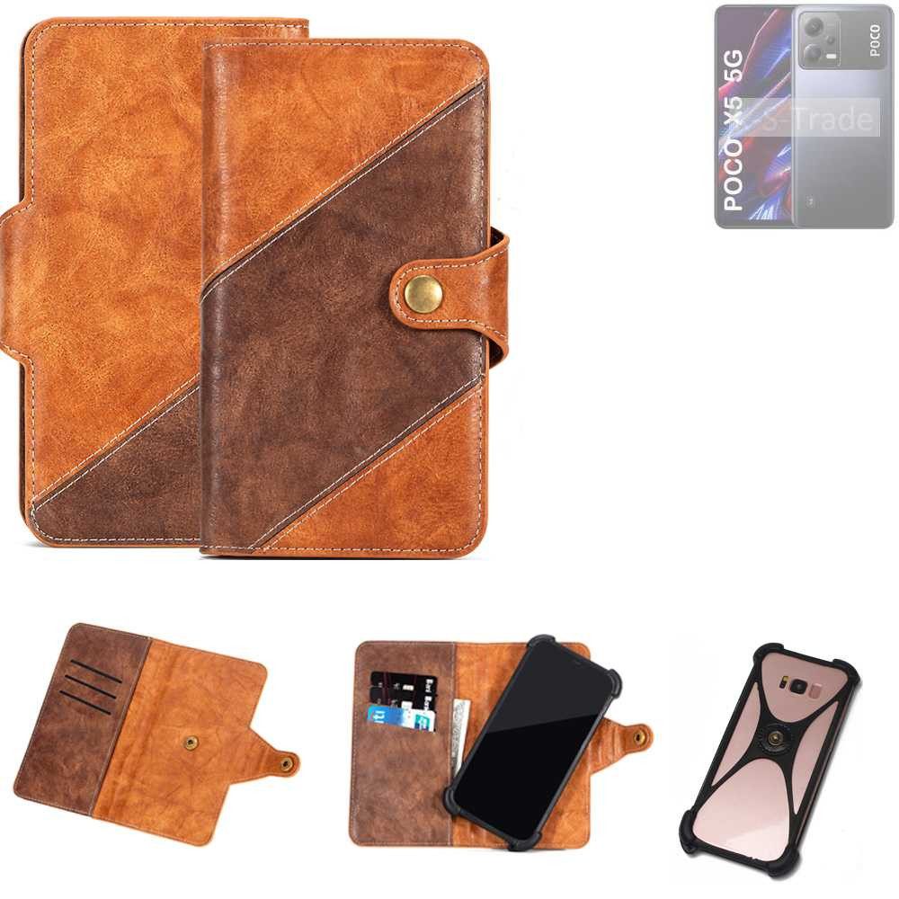 K-S-Trade Handyhülle für POCO X5 5G, Handyhülle Schutzhülle Bookstyle Case Wallet-Case Cover