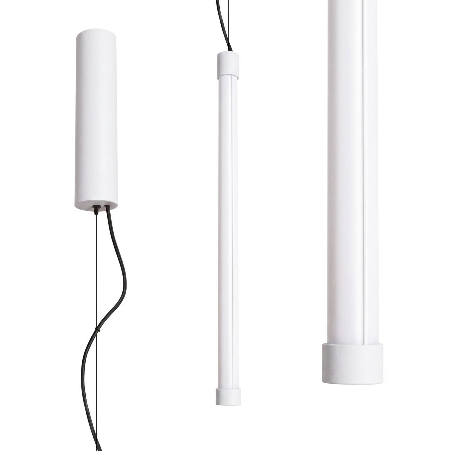 Licht-Erlebnisse Pendelleuchte ORSAY, LED fest integriert, Warmweiß, LED Metall dimmbar 3000 K 1719 lm Ø 3 cm H: max. 200 cm Weiß rund