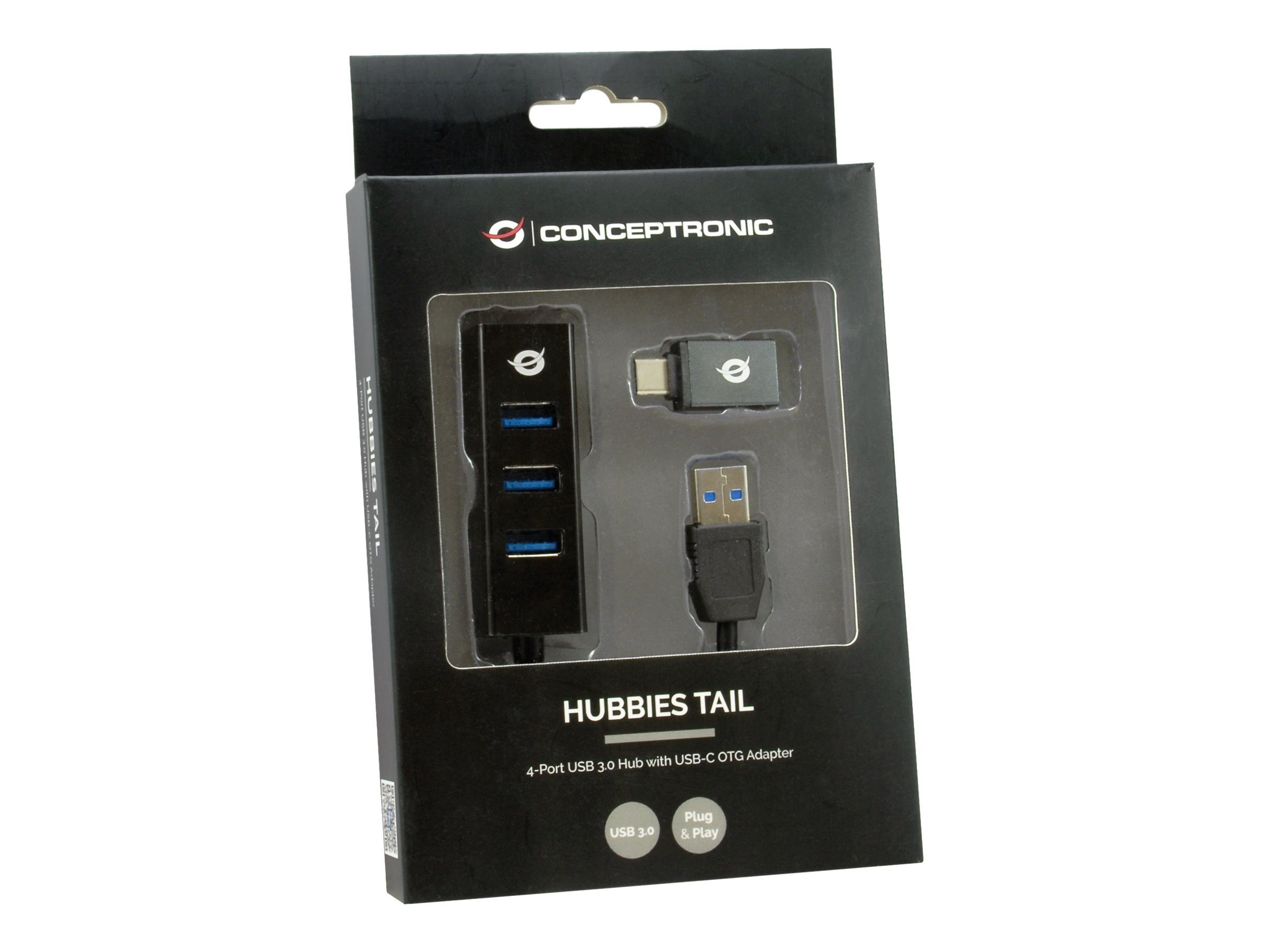 Conceptronic USB-Verteiler CONCEPTRONIC USB-Hub 4Port USB3.0 -> USB 3.0 +USB-C Adapter