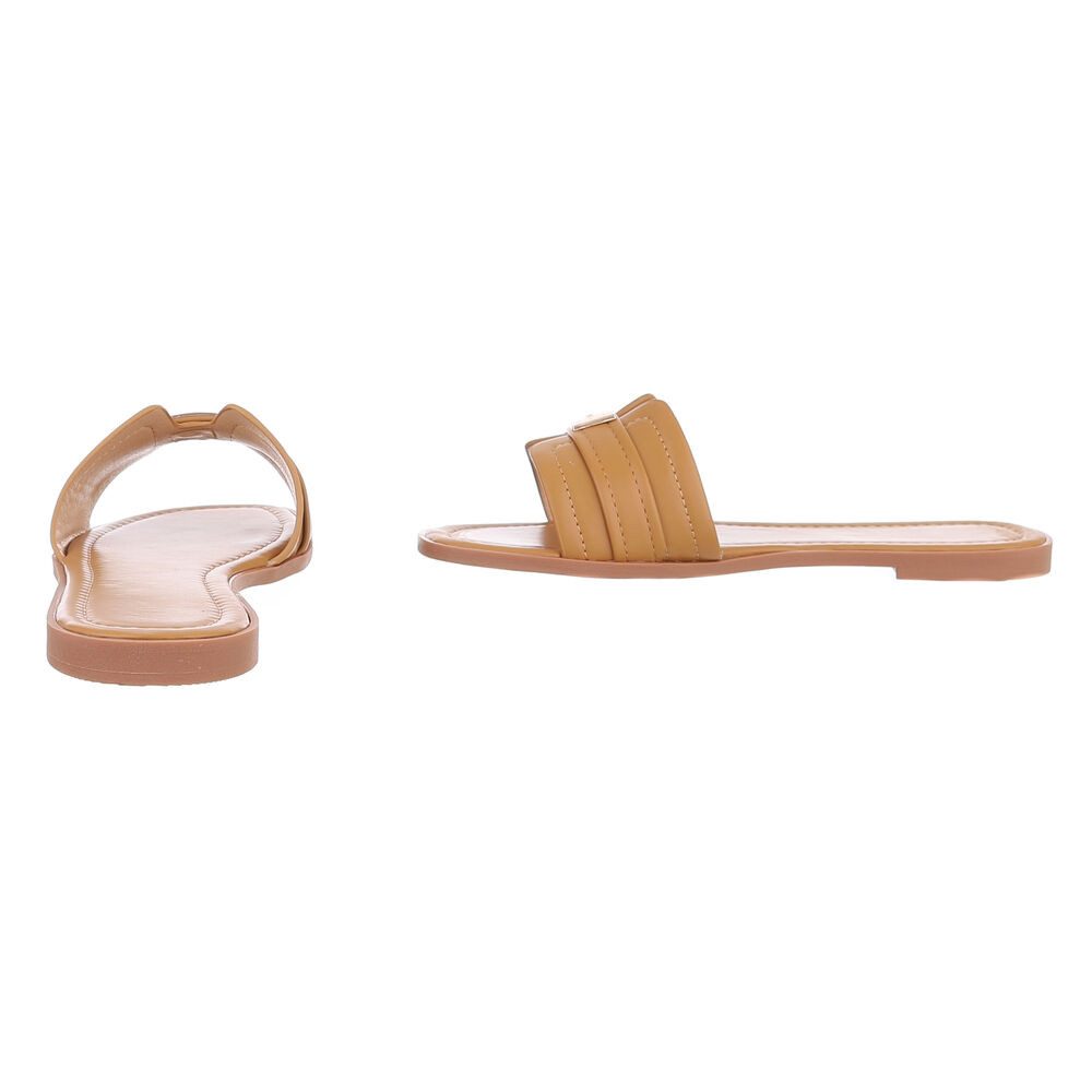 Ital-Design Elegante Sandaletten für entspannte Tage Pantolette (89322969) Blockabsatz Pantoletten in Camel