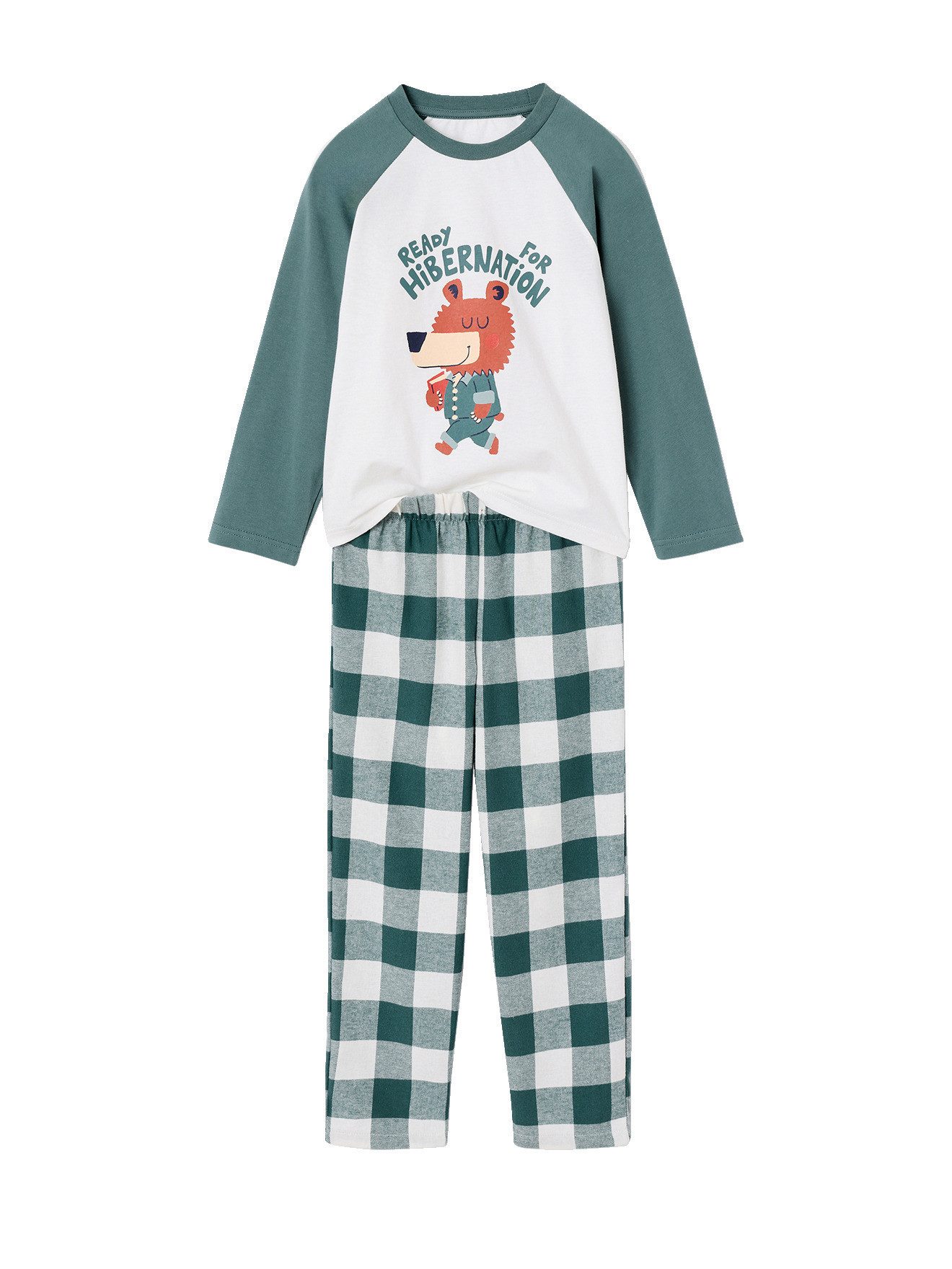 vertbaudet Schlafanzug Kinder Flanell-Schlafanzug Bär-Winterschlaf
