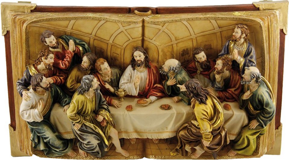 dekoprojekt Dekofigur Heiligenfigur Letztes Abendmahl im Buch 23,2 cm